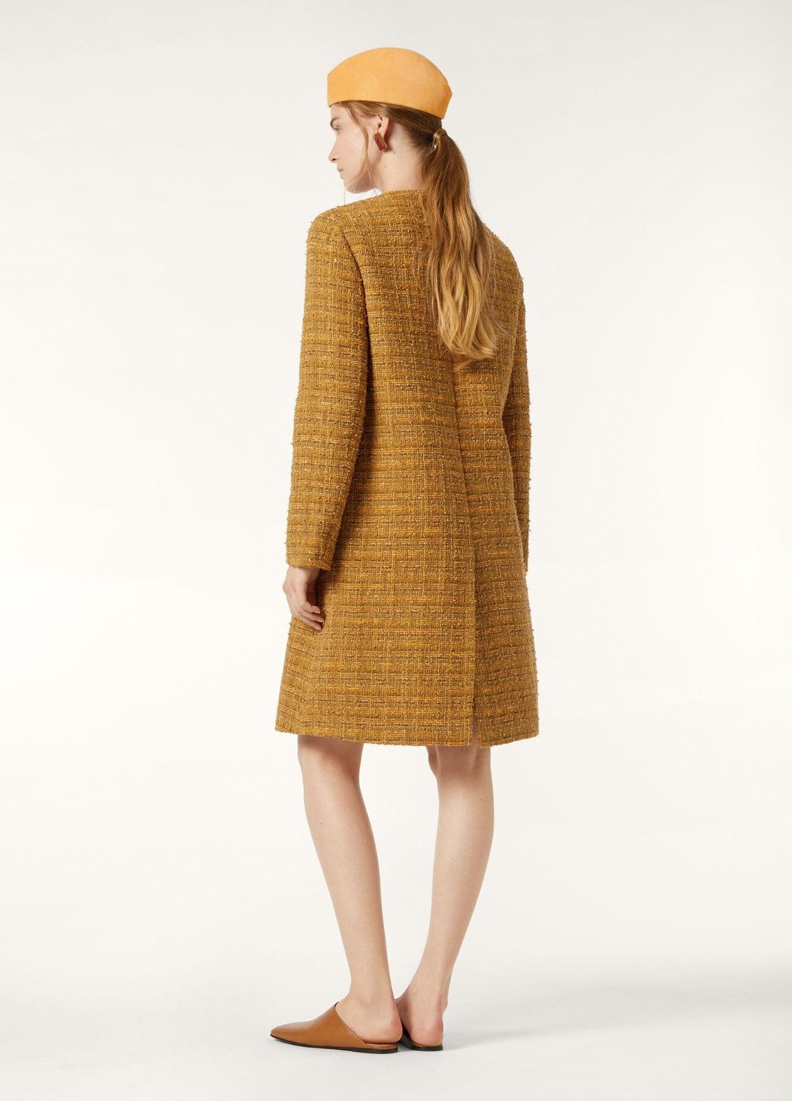 Loro Piana o1srvl11e0526 FAP0394 Oxton Tweed Coat in Mustard Yellow Size XS / US 0-2 / IT 36-38 - 4 Thumbnail