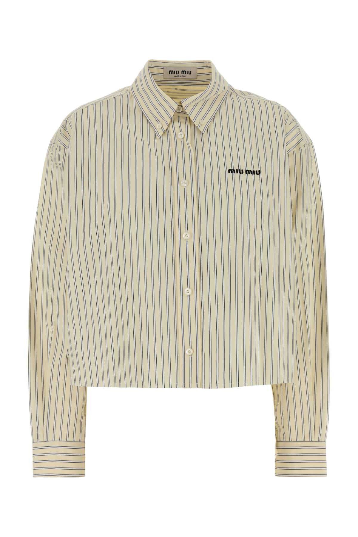 Miu Miu Embroidered Poplin Shirt Size XS / US 0-2 / IT 36-38 - 1 Thumbnail