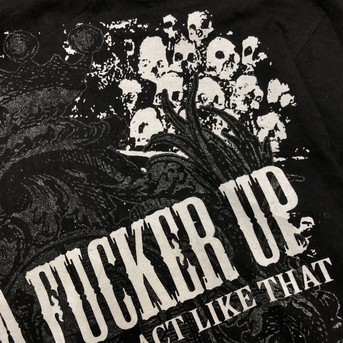 14th Addiction × If Six Was Nine × Japanese Brand 2000s Sex Pot Revenge Skulls Poem Grunge Punk Style Shirt Size S / US 4 / IT 40 - 6 Thumbnail