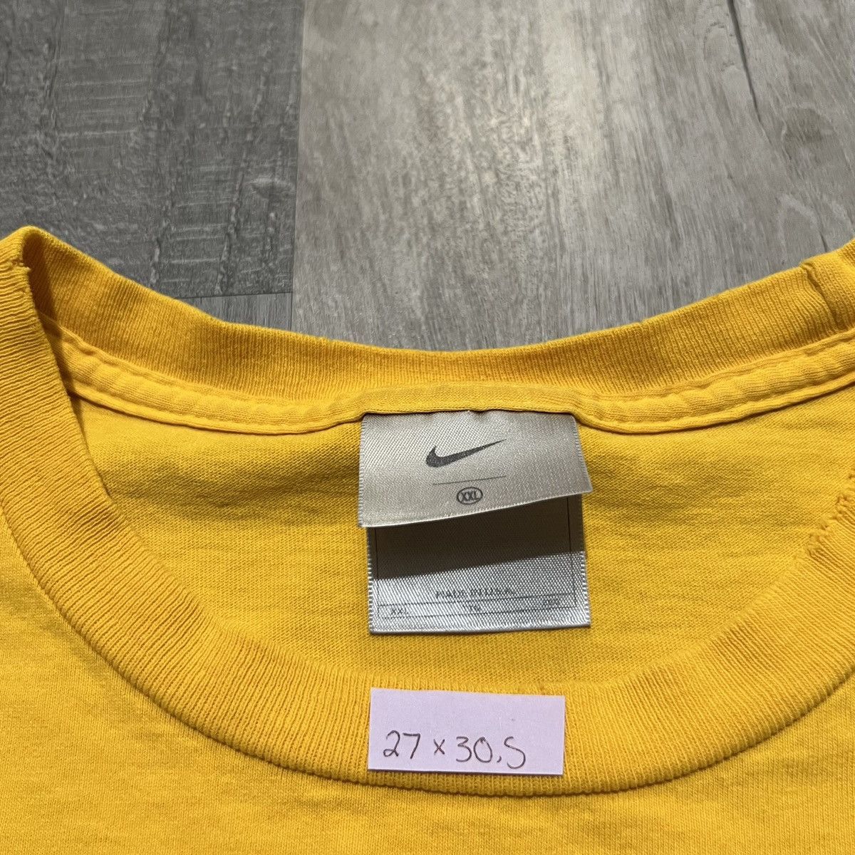 Nike × Vintage VTG Nike Basketball Yellow Y2K Spell Out Grey Tag T Shirt Size US XXL / EU 58 / 5 - 6 Thumbnail