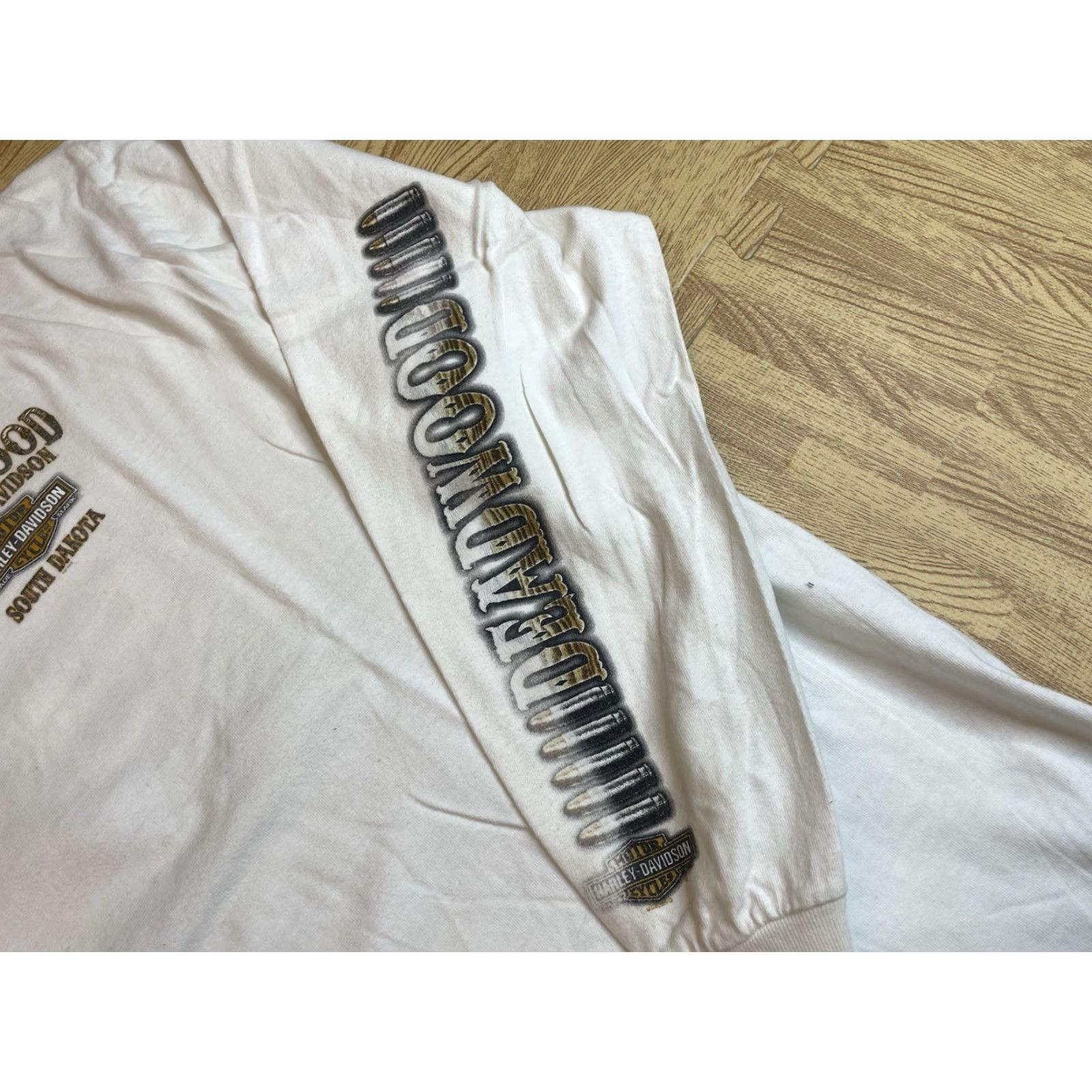 Harley Davidson VINTAGE Harley-Davidson Long Sleeve T-Shirt 2XL White Crew Neck 90s Biker Motorcycle Graphic Men Size US XXL / EU 58 / 5 - 3 Thumbnail