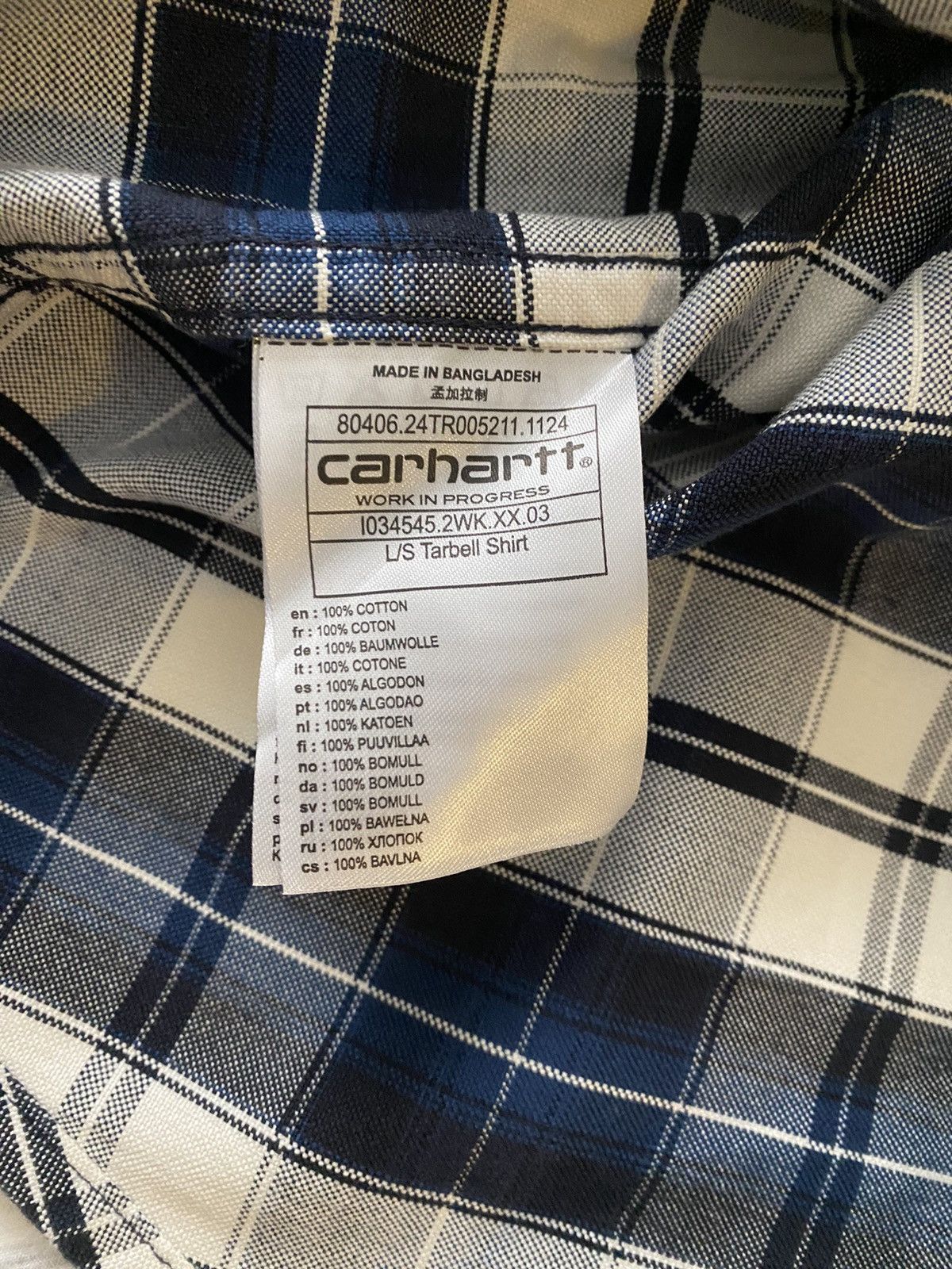 Carhartt Wip Carhartt WIP L/S Tarbell Check Shirt XL NWT Size US XL / EU 56 / 4 - 11 Thumbnail
