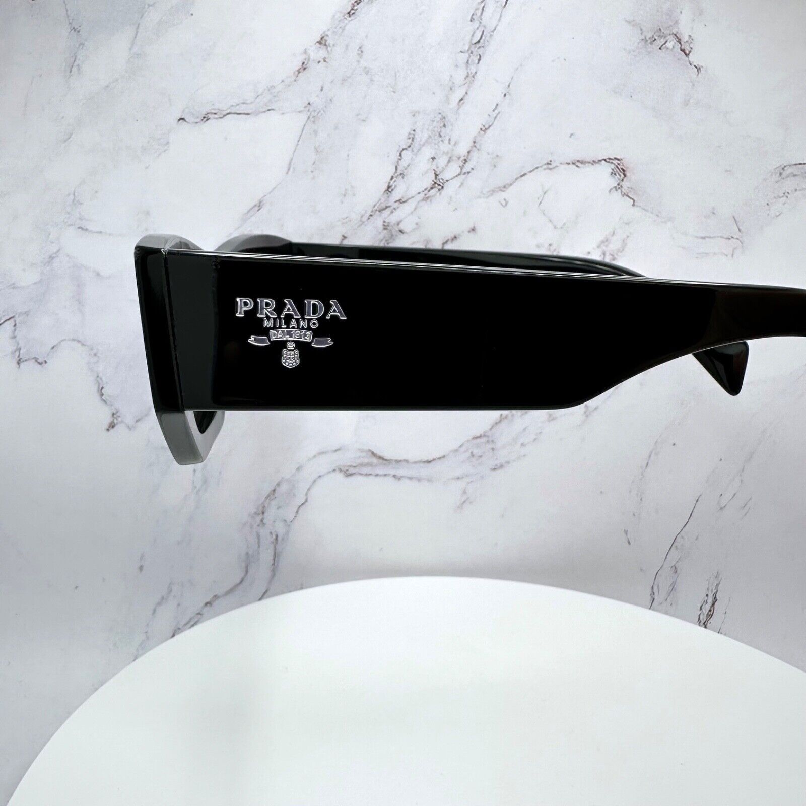 Prada PRADA Sunglasses Black Square PRADA MILANO Silver Logo Size ONE SIZE - 13 Thumbnail