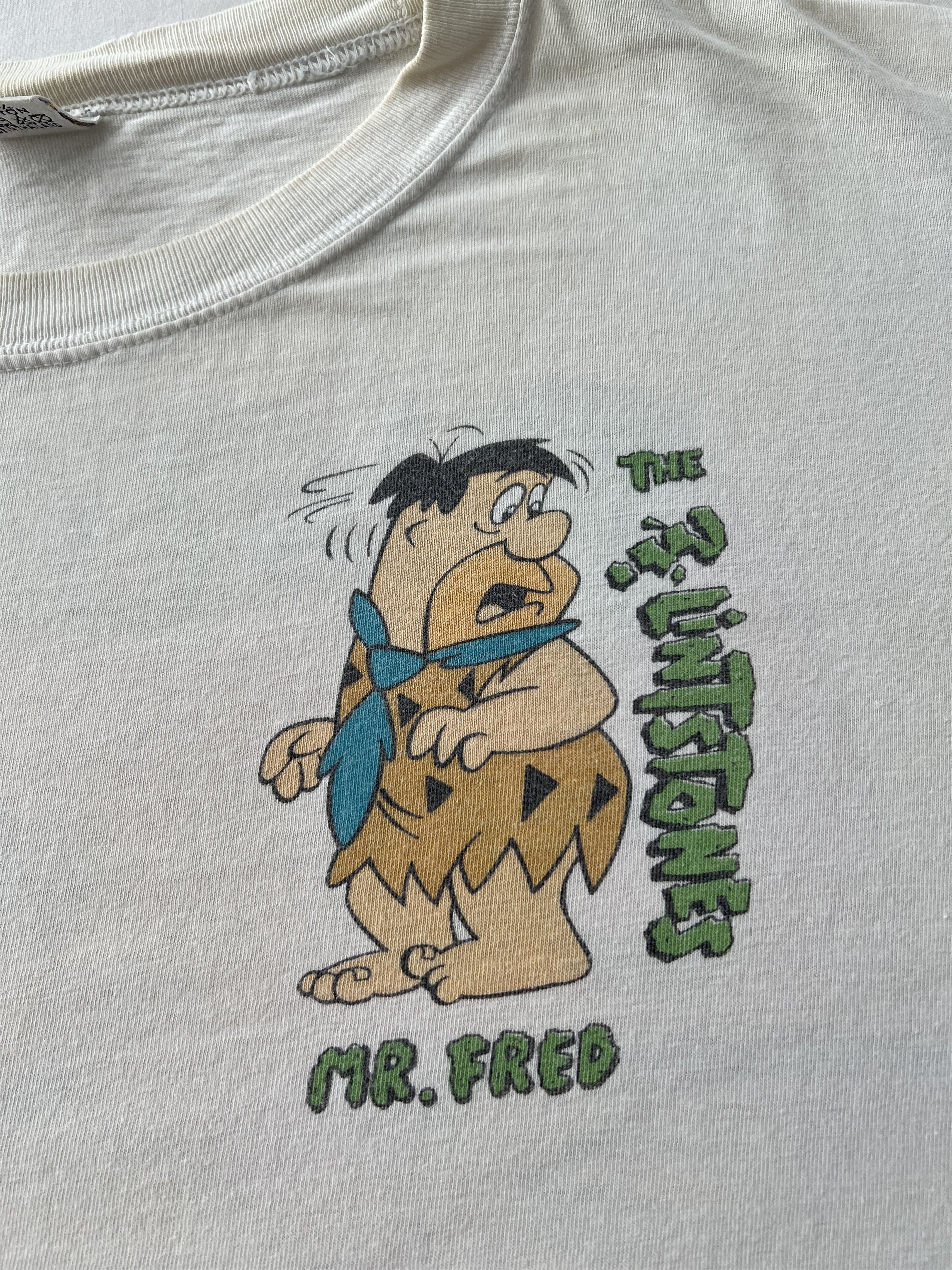 Cartoon Network Vintage 90s The Flintstones Cartoon Humor Funny White Tshirt Size US XL / EU 56 / 4 - 4 Thumbnail