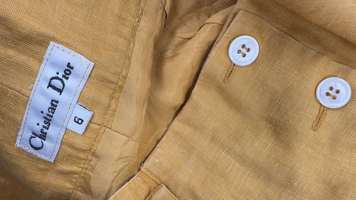 Dior Christian Dior Vintage early 80’s Mustard Yellow Linen Skirt Size 28" / US 6 / IT 42 - 8 Thumbnail
