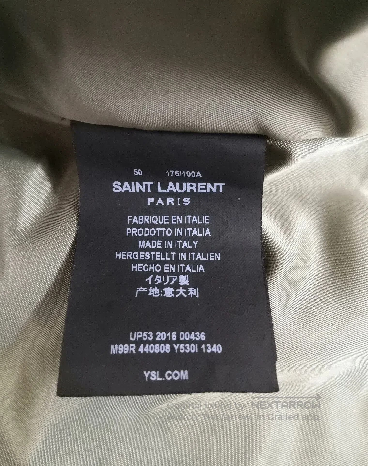Saint Laurent Paris Saint Laurent MA1 Olive Green Padded Jacket. Size US M / EU 48-50 / 2 - 4 Thumbnail