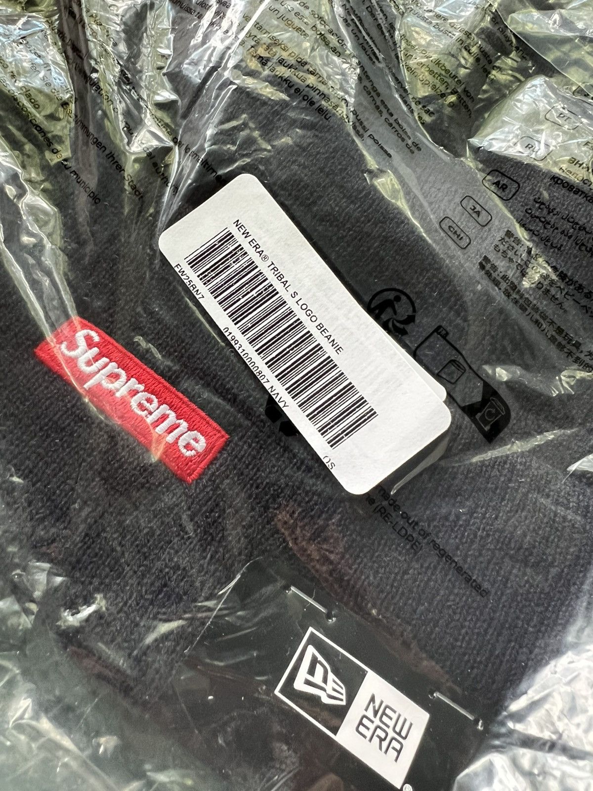 Supreme Supreme New Era® Tribal S Logo Beanie Navy Size ONE SIZE - 2 Thumbnail