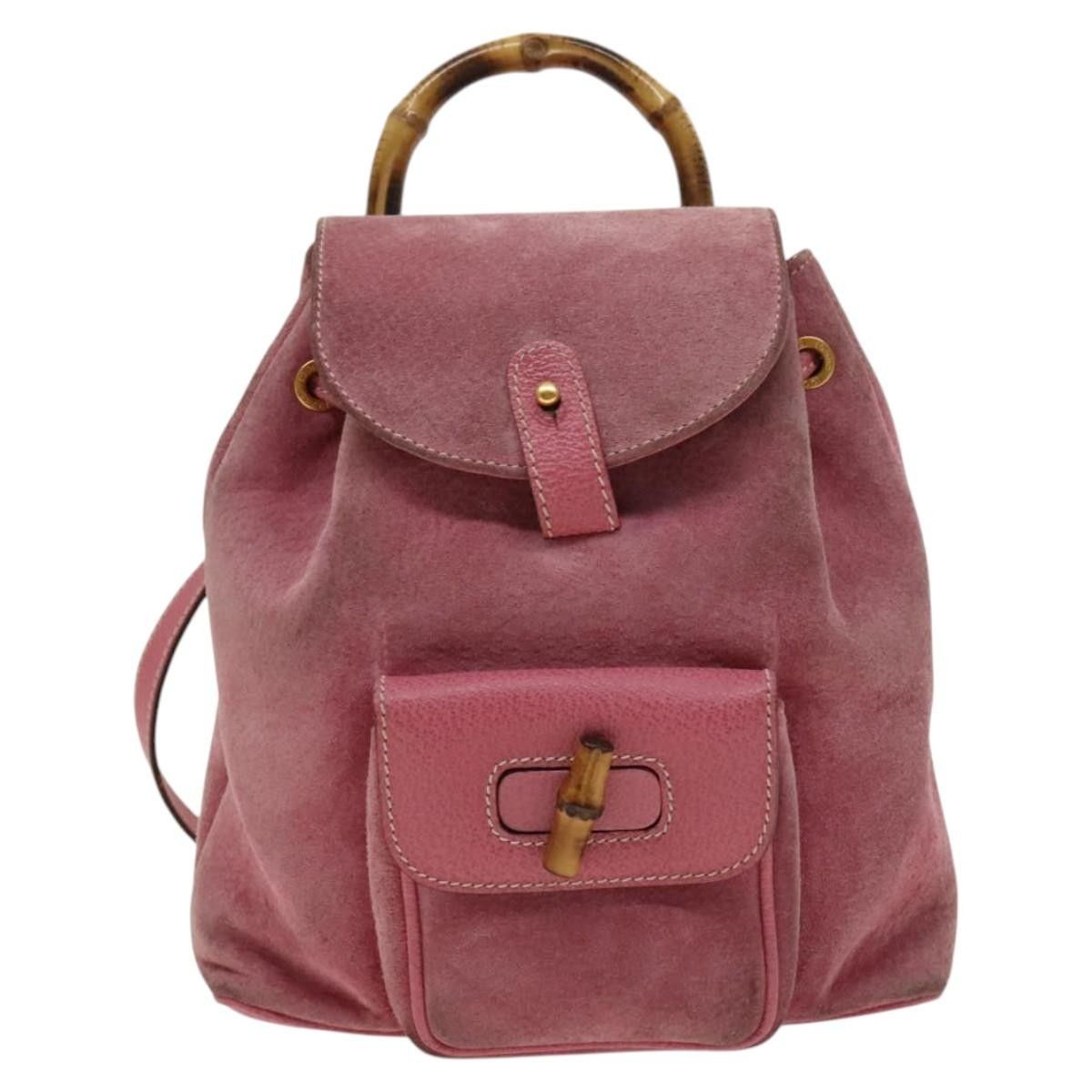 Gucci Gucci Gucci bamboo backpack daim Size ONE SIZE - 1 Thumbnail