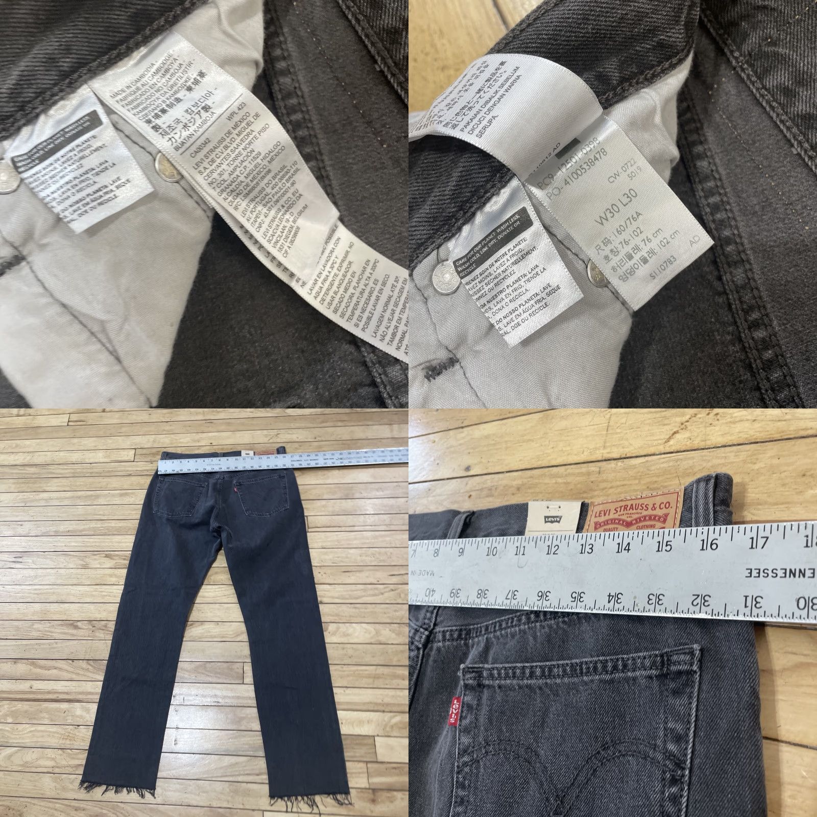 Levi's VINTAGE Levi's 501 xx Original Jeans 30x30 Adult Regular Black 501xx Black Frayed NWT Jeans Mens Size US 30 / EU 46 - 8 Thumbnail