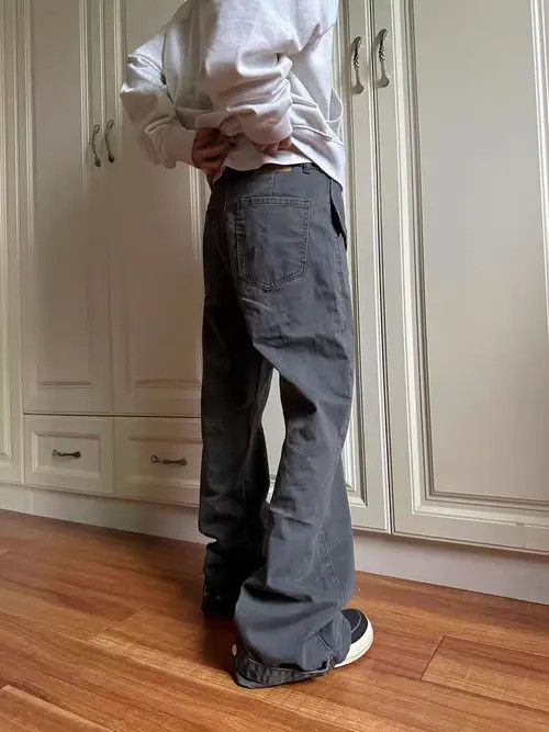 VIBE Vintage Street Y2K Belt Pocket Loose Casual Jeans Size US 32 / EU 48 - 4 Thumbnail