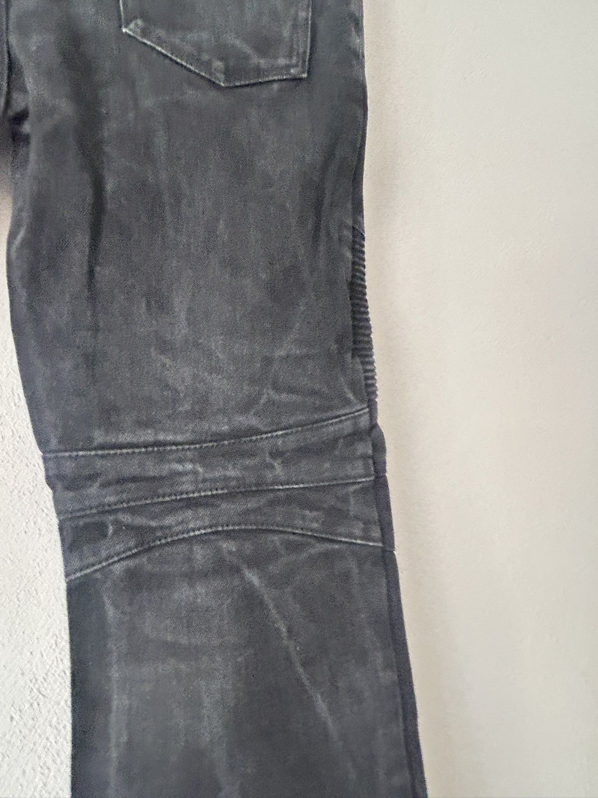 Balmain Balmain Black Biker Jeans with Ribbed Panel Detailing Size US 30 / EU 46 - 11 Thumbnail