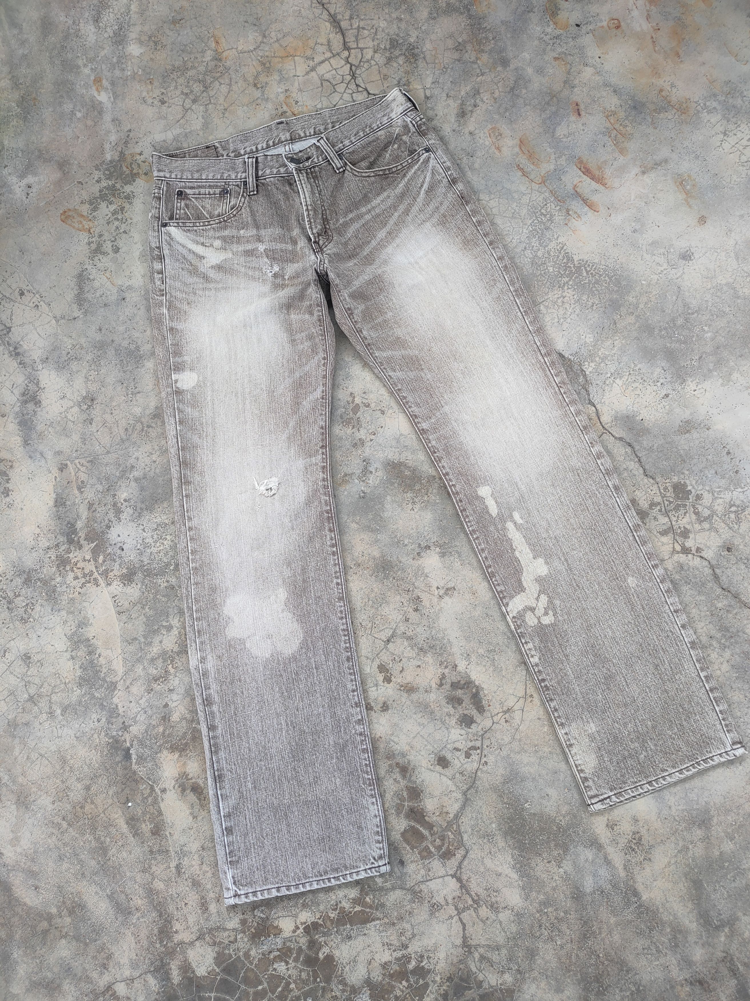 Japanese Brand W32×33 VINTAGE CRARK WASH FADED BROWN DISTRESSED JEAN PANTS Size US 32 / EU 48 - 2 Thumbnail