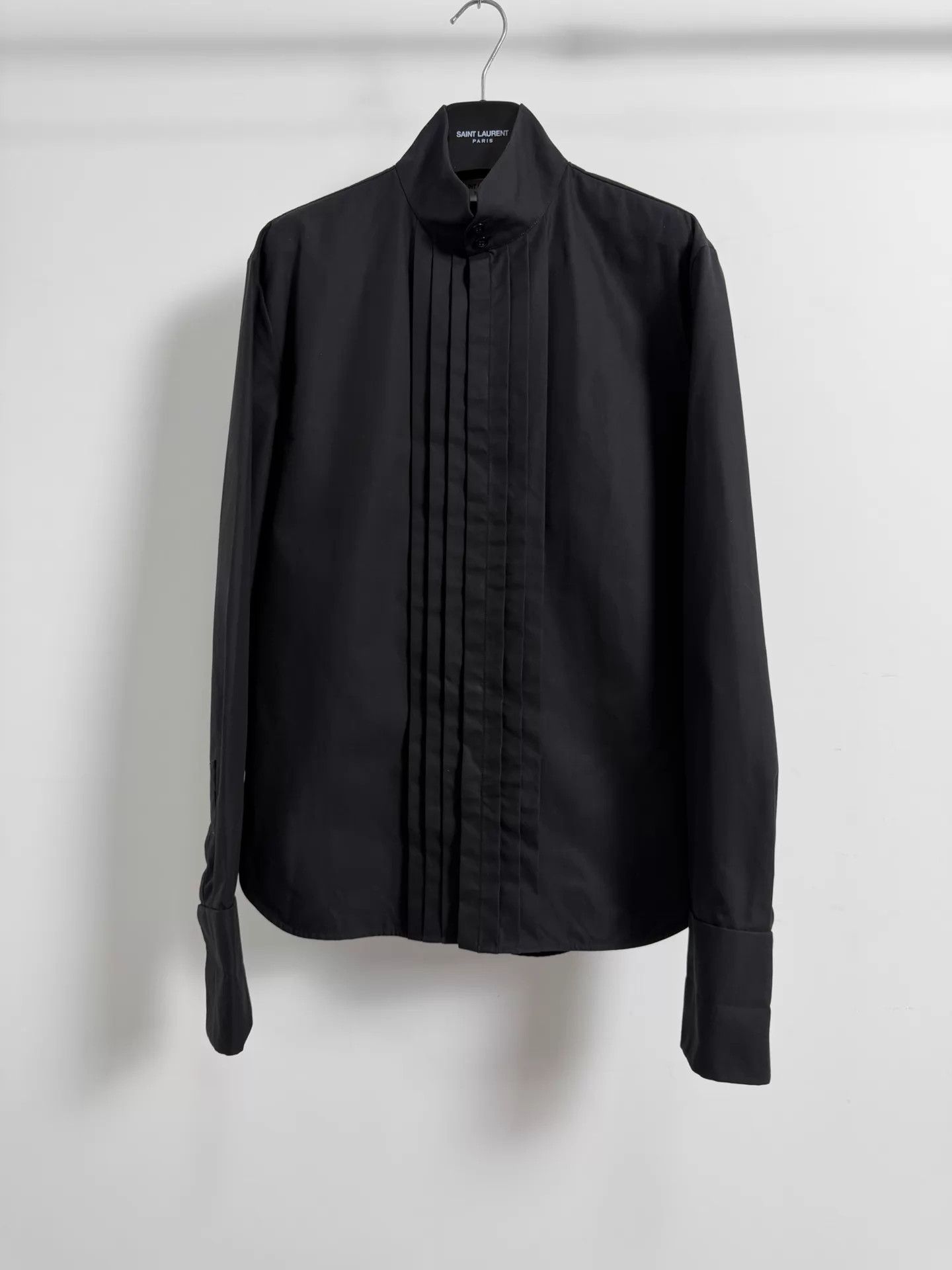 Saint Laurent Paris SLP 24ss Black Stand-Collar Dress Shirt 38 Size US S / EU 44-46 / 1 - 1 Thumbnail