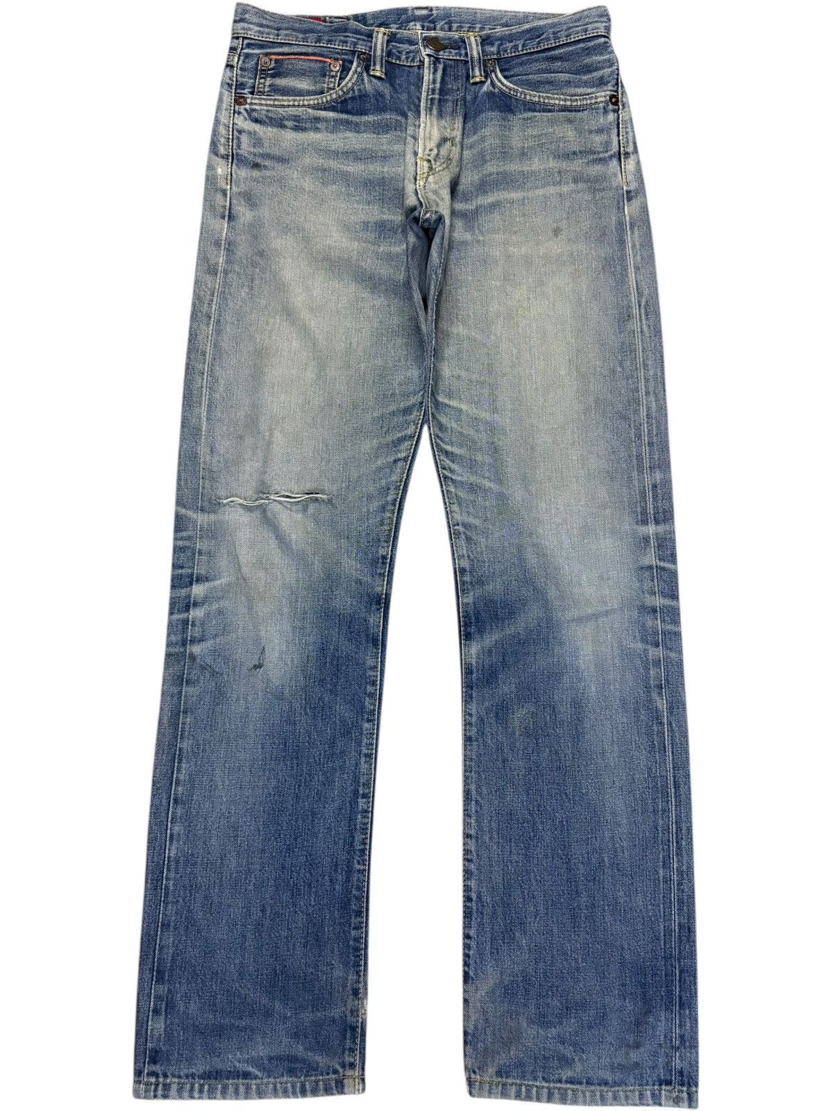 Edwin × Japanese Brand Vintage Japanese Edwin 505 Selvedge Mud Wash Distress Jeans Size US 31 - 2 Thumbnail
