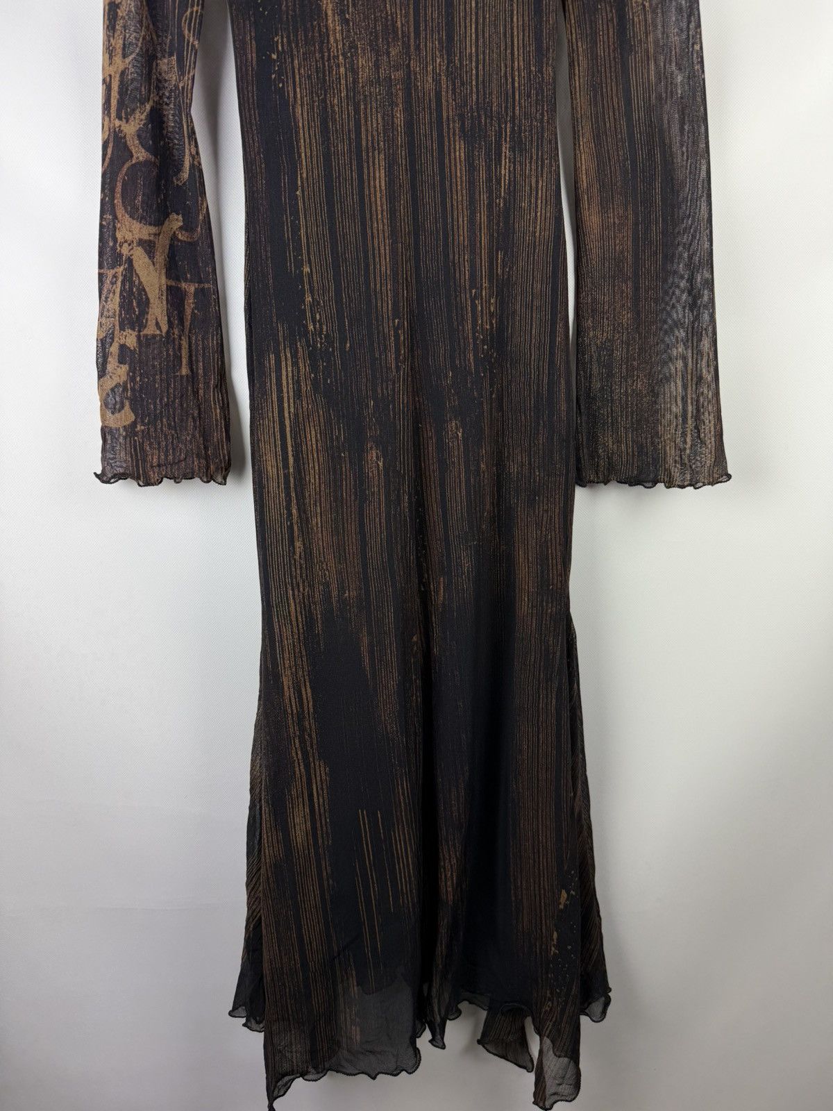 Other Legatte Jeans Mesh Y2K Long Sleeve Overprinted Maxi Dress Size L / US 10 / IT 46 - 17 Thumbnail