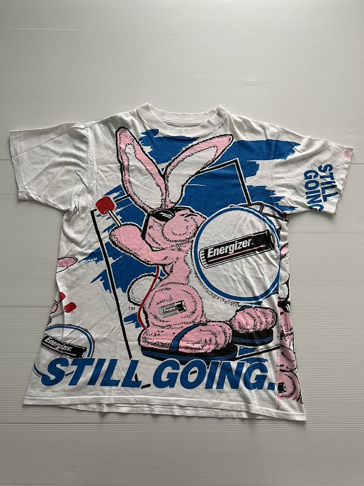 image of Band Tees Vintage 90's Energizer Eveready Promo Tee in White, Men's (Size Large)