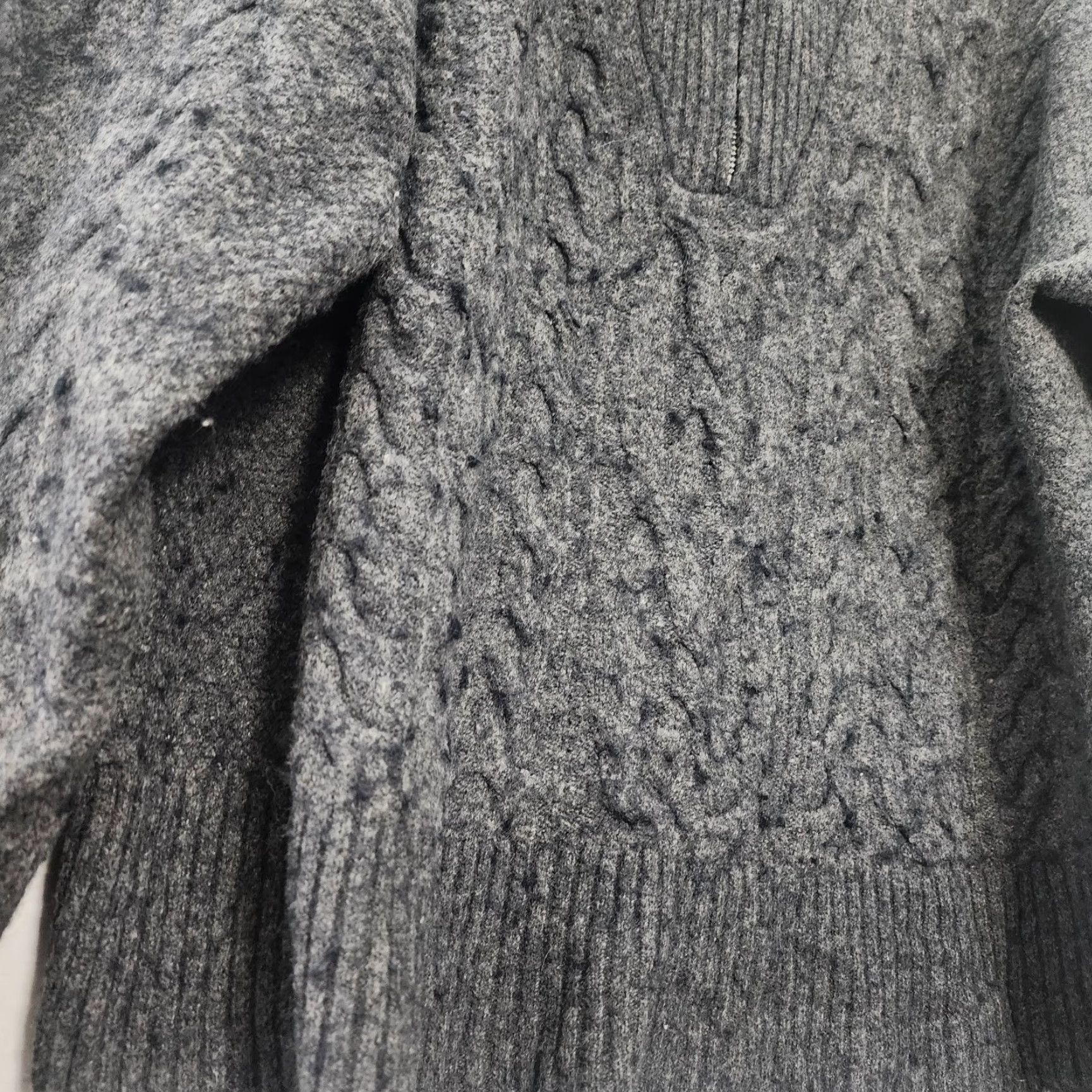 J.Crew J.CREW Cable Knit Sweater Women Medium Gray 1/2 Zip Merino Wool Alpaca Polyamide Knit Pullover Mock Neck Long Sleeve Casual Travel Regular M Womens Size M / US 6-8 / IT 42-44 - 6 Thumbnail