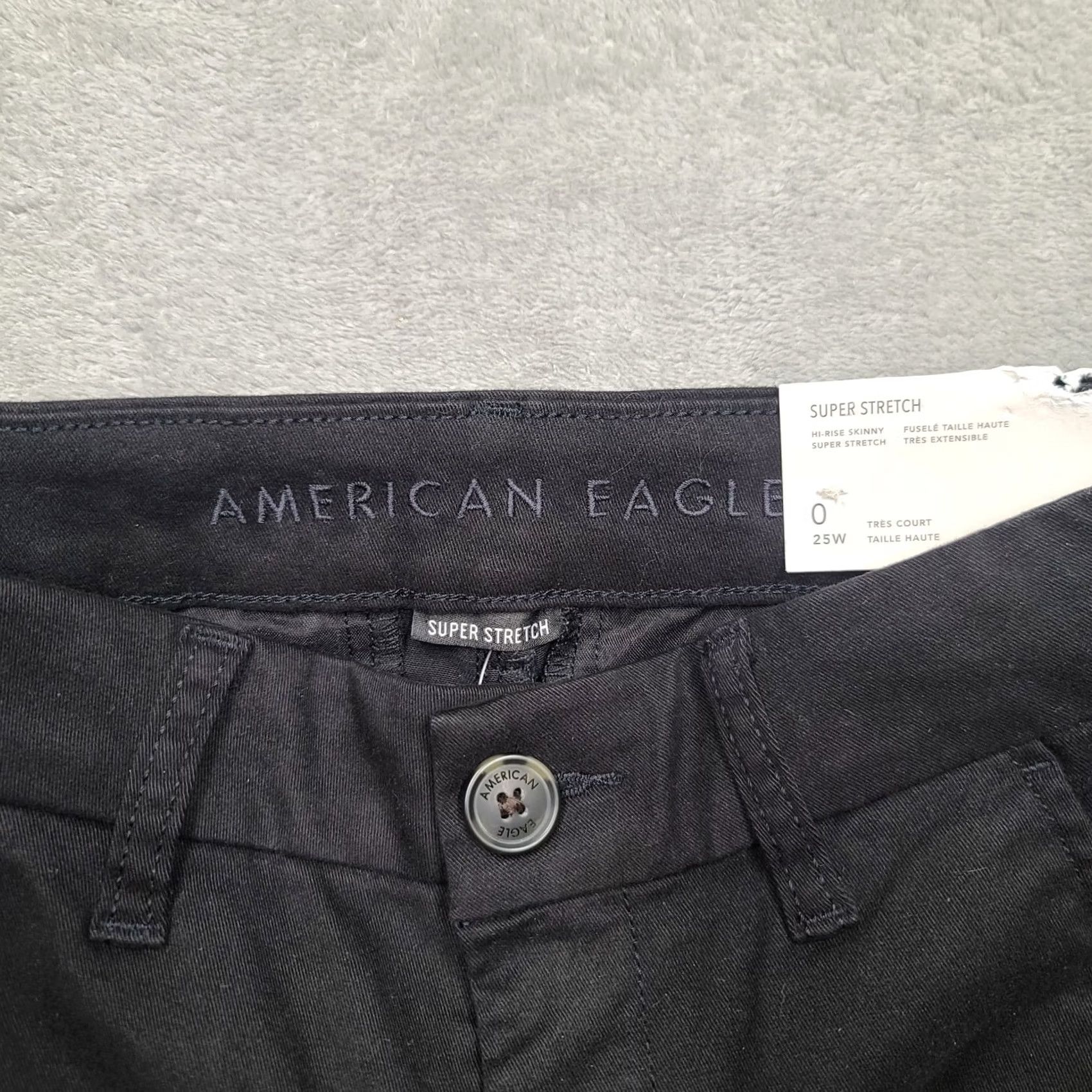 American Eagle Outfitters VINTAGE American Eagle Jeans Womens 25x27 Skinny High Rise Tapered Leg Super Stretch Jeans Black 90s Womens Size 42" / US 20 - 2 Thumbnail