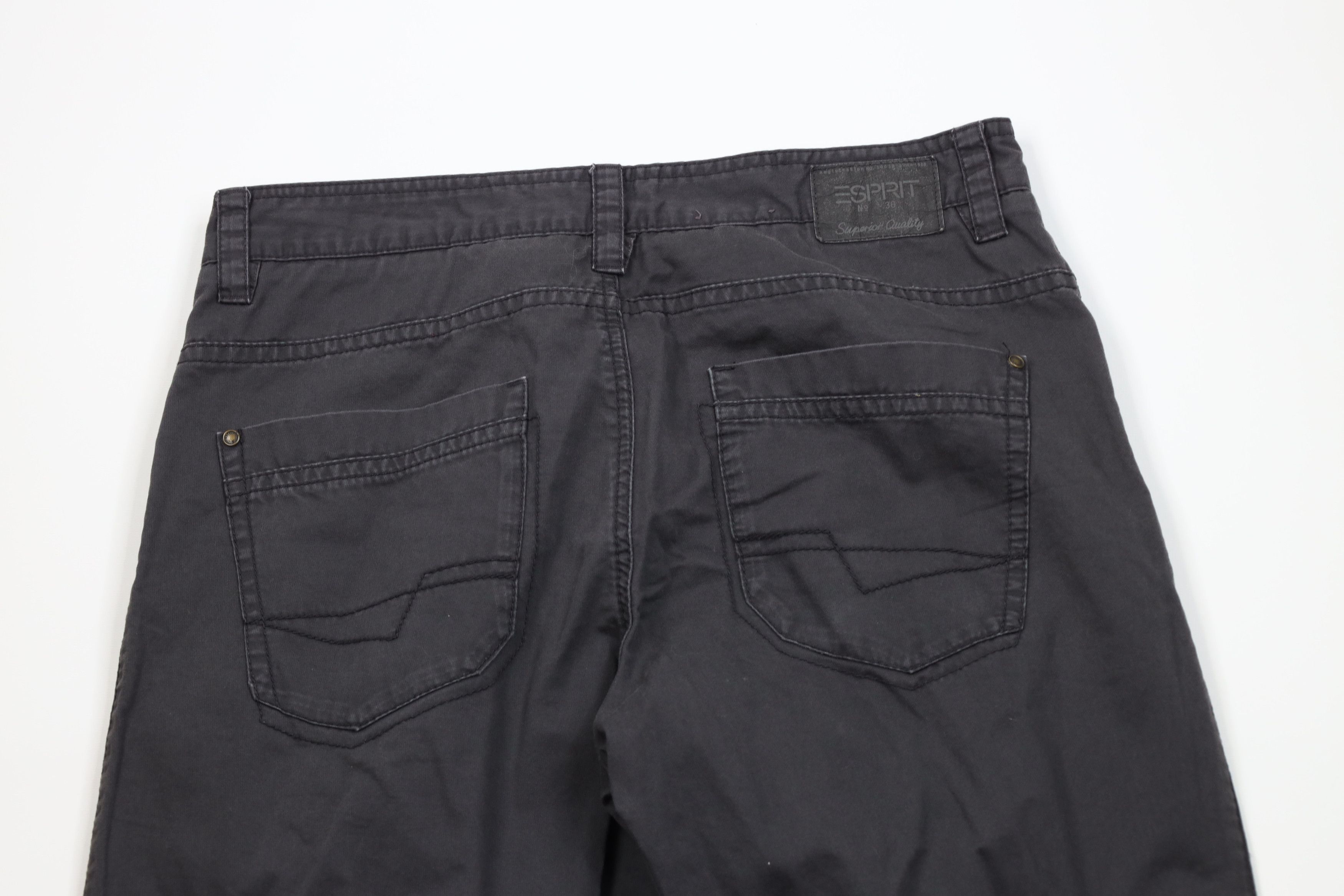 Esprit Vintage 90s Y2K Esprit Flared Wide Leg Pants Gray Cotton Size US 32 / EU 48 - 9 Thumbnail