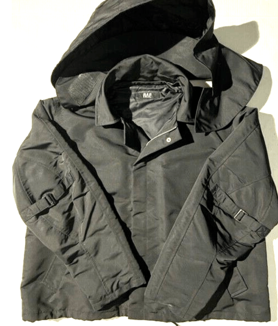 New RAF SIMONS Blk Nylon Hooded Puffer MA-1 Bomber Jacket