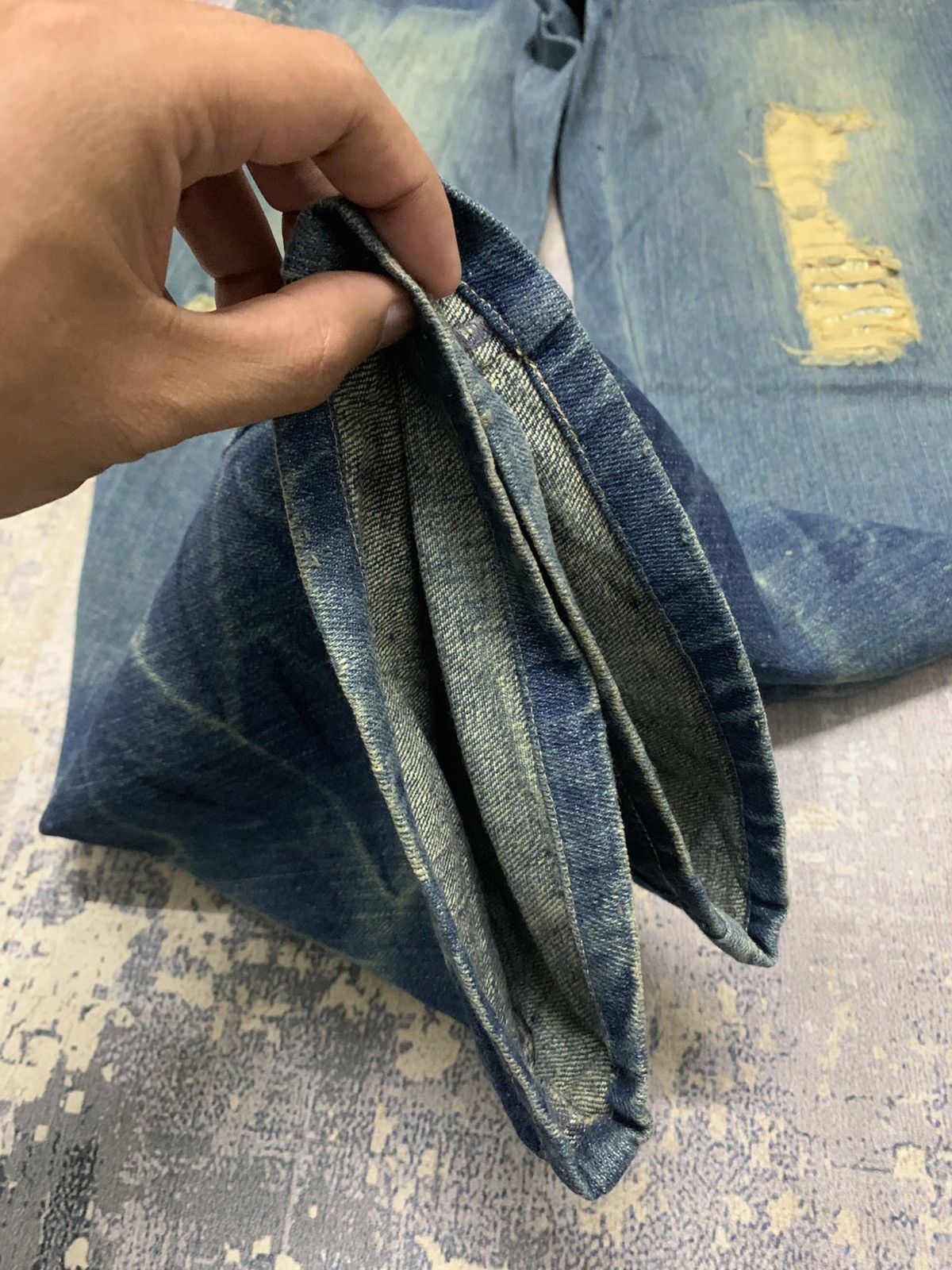 Japanese Brand Archive Japanese Sukajan Gumu Distressed Patchwork Jeans 32 Size US 32 / EU 48 - 7 Thumbnail