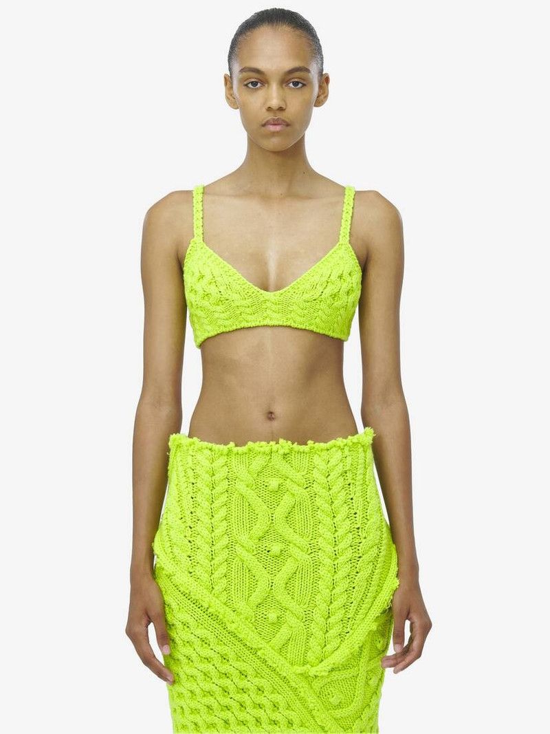 Alexander McQueen o1srvl11e0326 Cable Knit Pencil Skirt in Yellow Size 27" / US 4 / IT 40 - 4 Thumbnail
