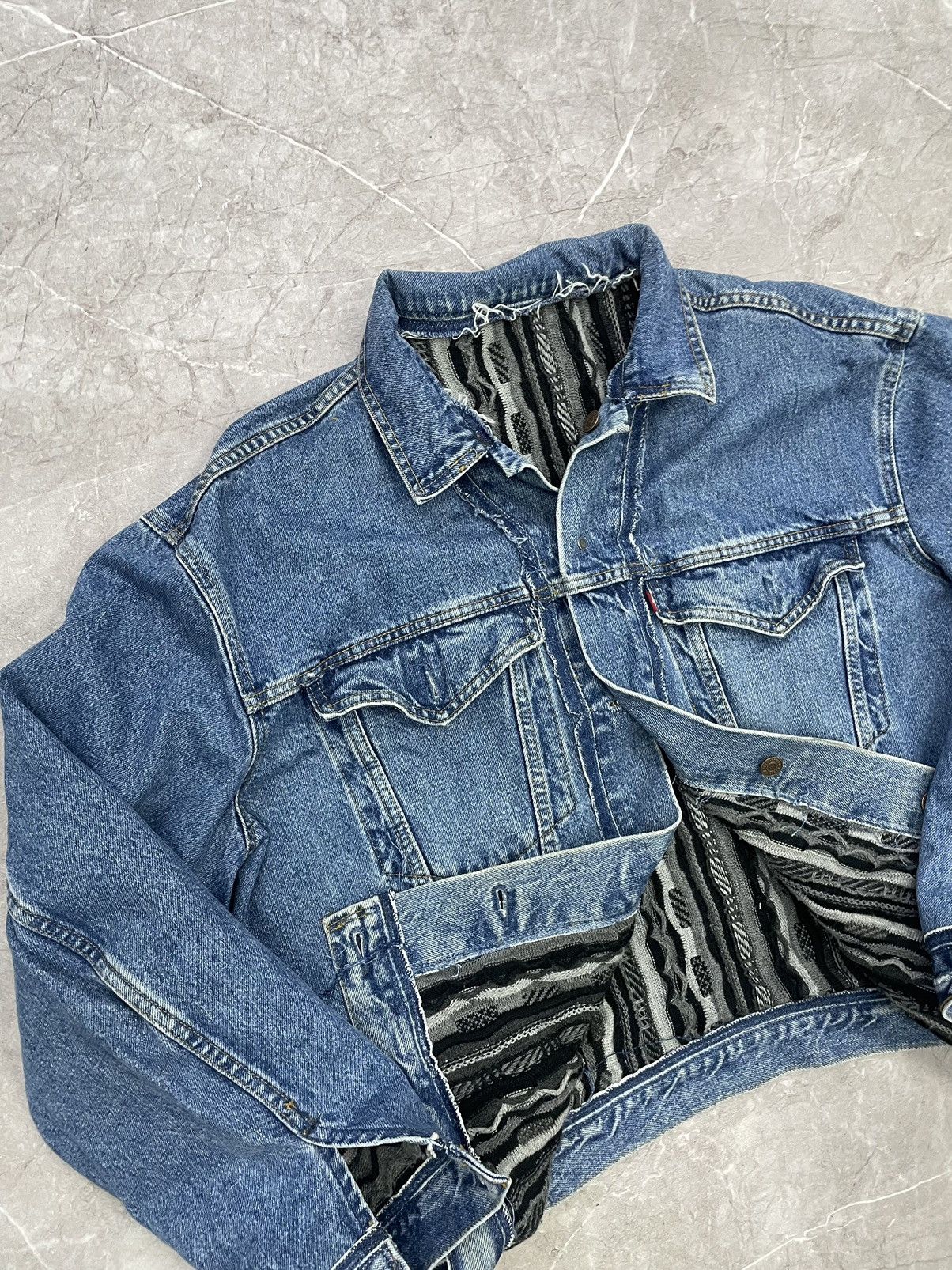 Coogi × Levi's REWORKED REVERSIBLE COOGI SWEATER X LEVIS JACKET Size US XL / EU 56 / 4 - 14 Thumbnail