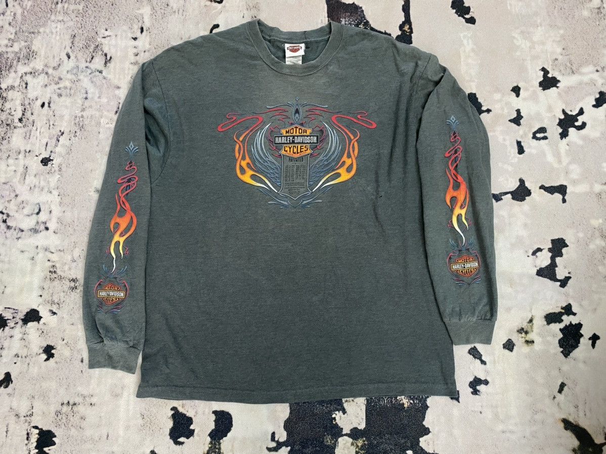Vtg Harley Davidson Flame L/Sleeve