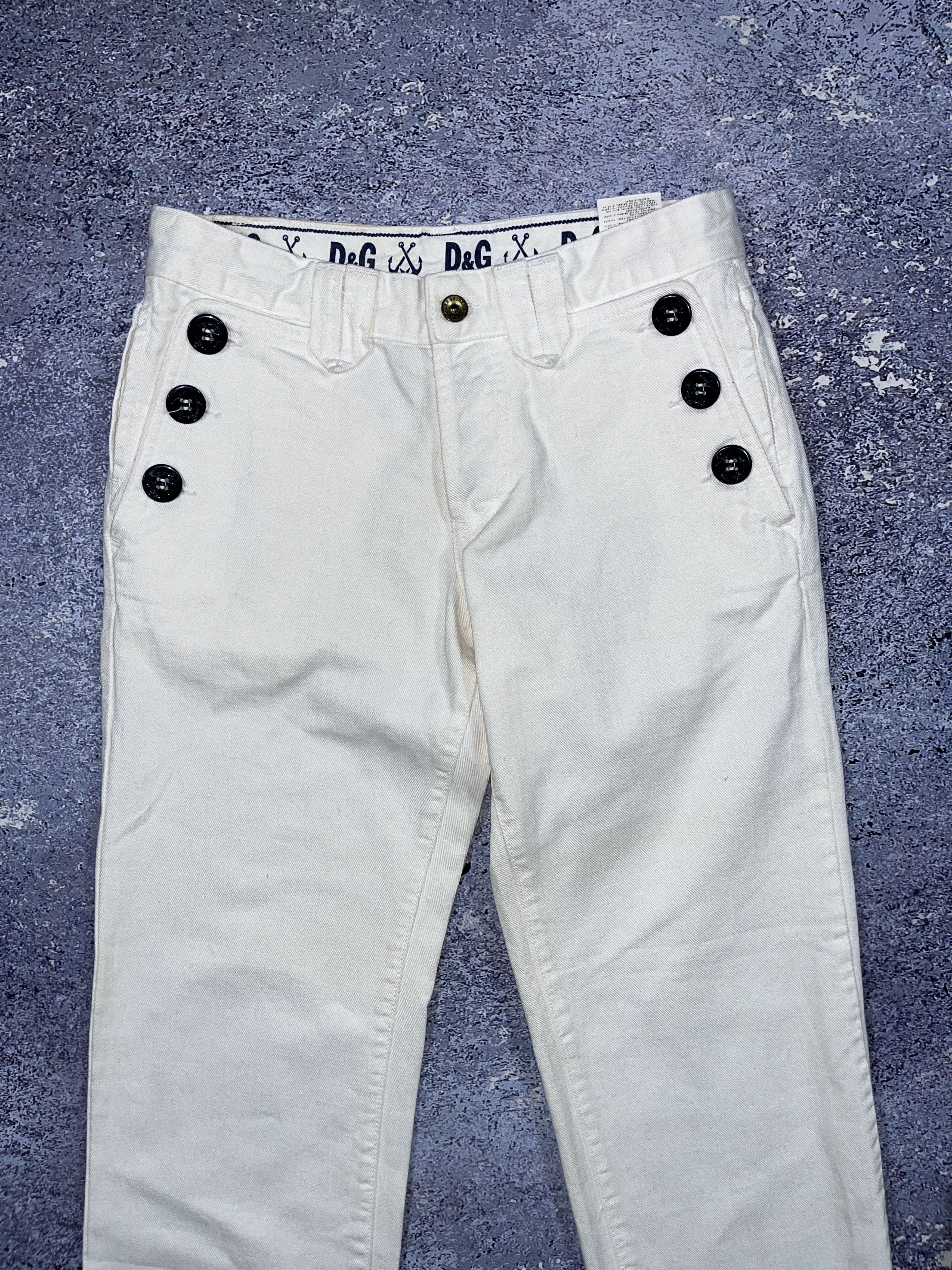 Dolce & Gabbana D&G Dolce Gabbana White Denim Pants Jeans Mariners Marine Size US 29 - 6 Thumbnail