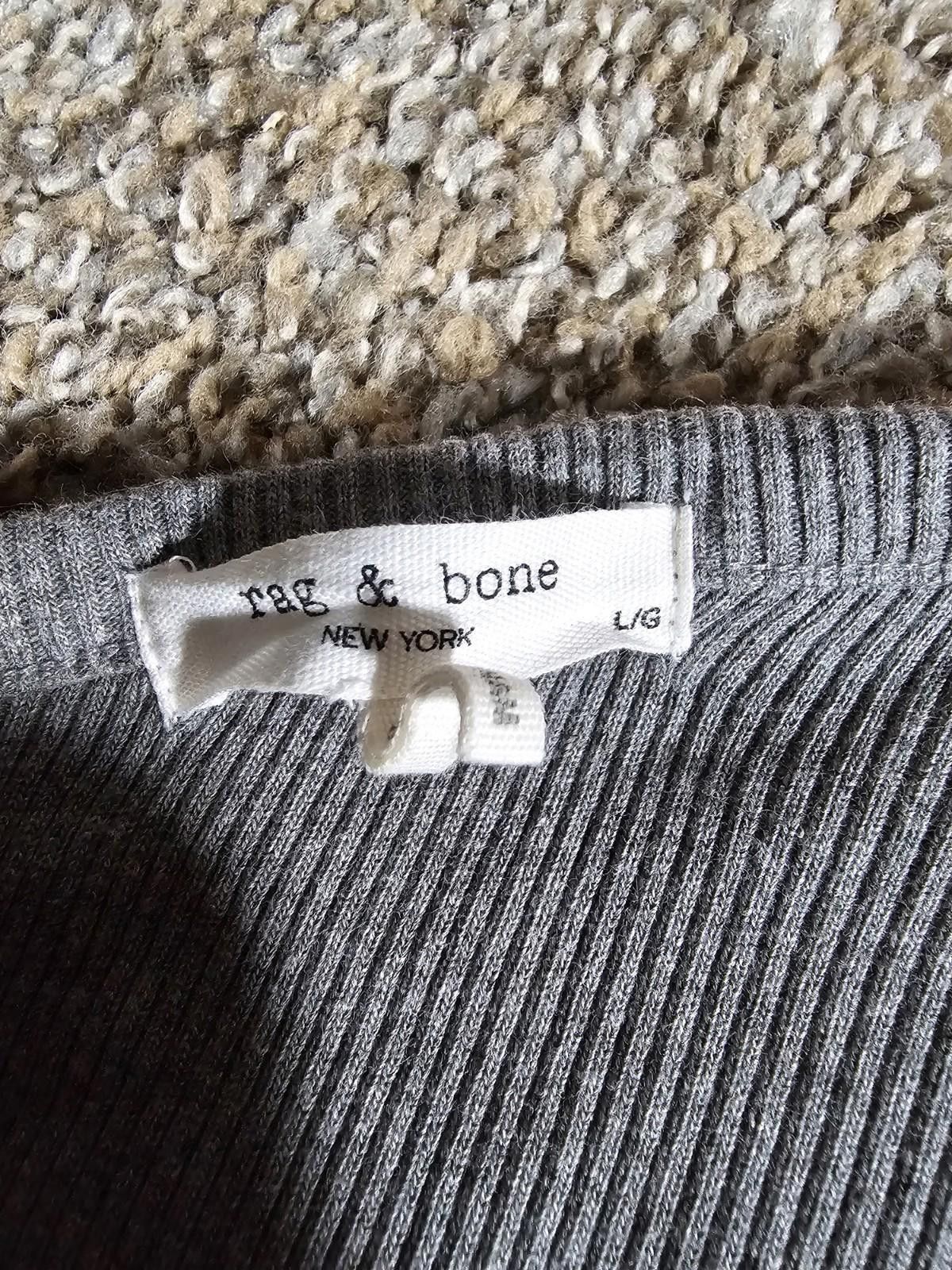 Rag & Bone RAG & BONE FullZip Front Sweater Top Slim Fit Gray Sz L Size L / US 10 / IT 46 - 3 Thumbnail