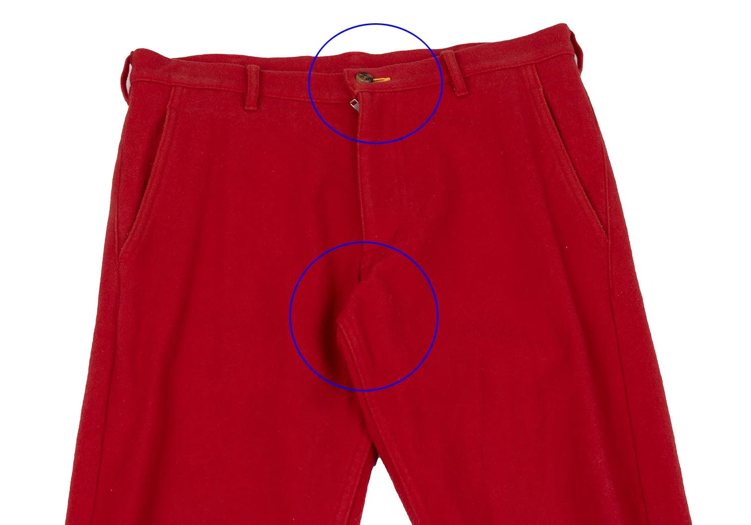 Comme des Garcons Homme Plus Wool Nylon Tapered Pants in Red, Size SS Size US 36 / EU 52 - 2 Thumbnail