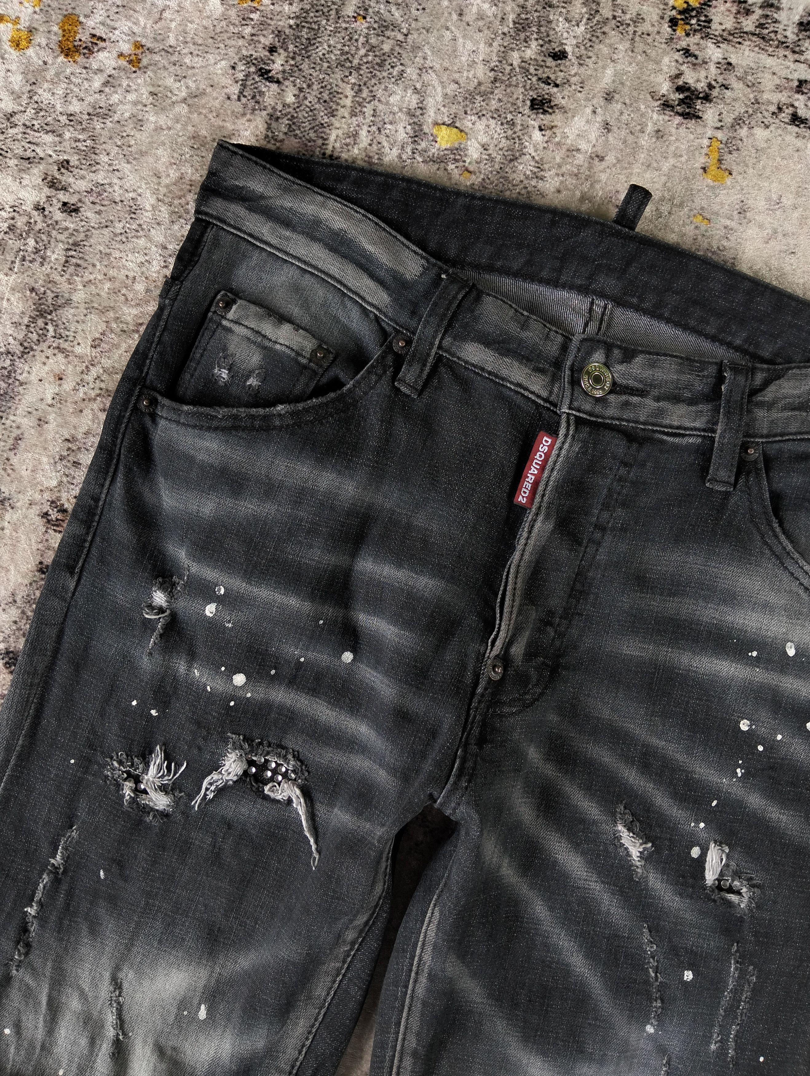 Dsquared2 Distressed Dsquared2 Paint Splatter Rhinestone Skinny Jeans Size US 32 / EU 48 - 10 Thumbnail