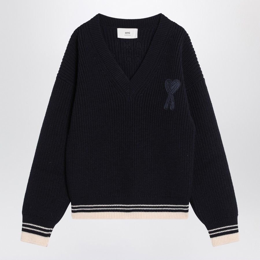 AMI o1d2blof0625 Sweater in Navy Blue Size US M / EU 48-50 / 2 - 1 Thumbnail