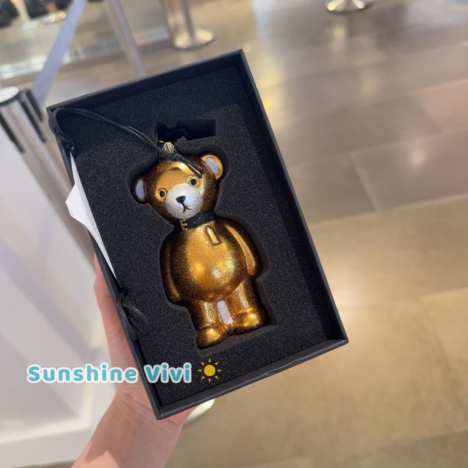 Coach NWT Coach Bear Ornament Gold Glitter Glass Gift Box CCD51 Size ONE SIZE - 1 Thumbnail