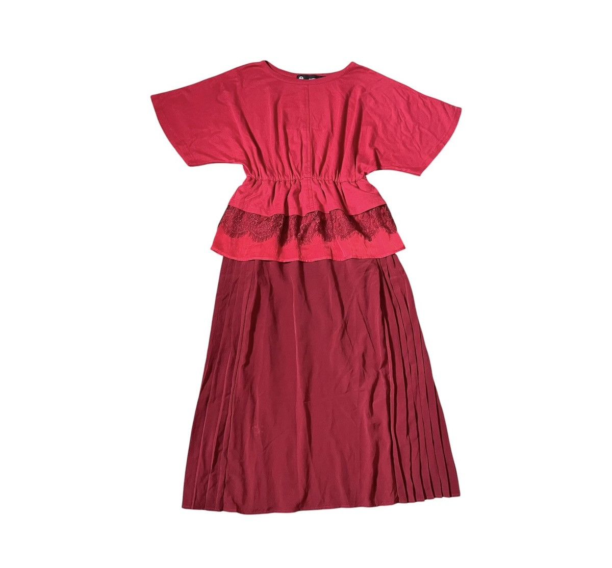 Undercover Undercover x GU hybrid lace pleated red dress Size M / US 6-8 / IT 42-44 - 1 Thumbnail