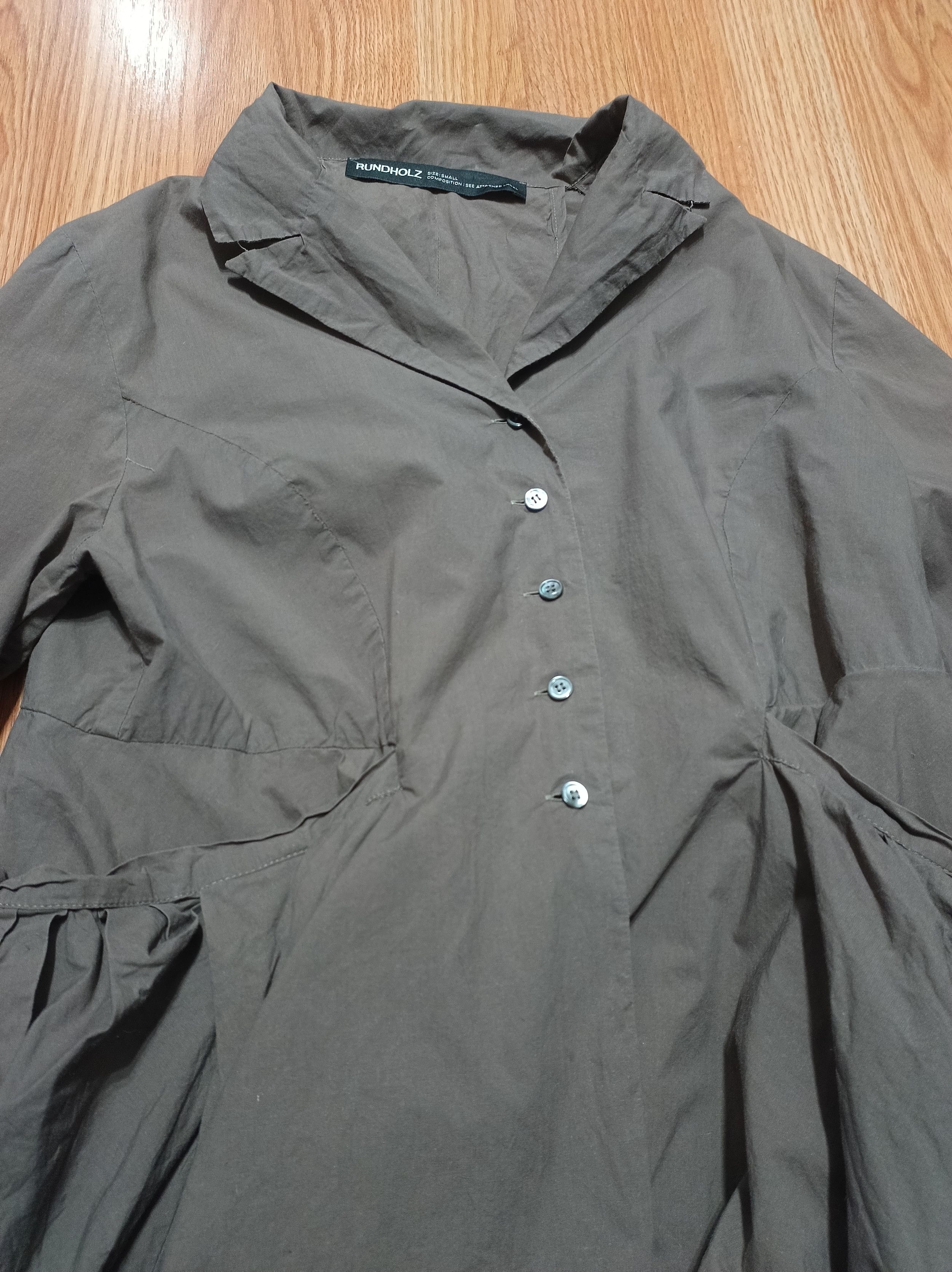 Rundholz RUNDHOLZ Olive Shirt Asymmetric Blouse Black Label Size S Size S / US 4 / IT 40 - 9 Thumbnail