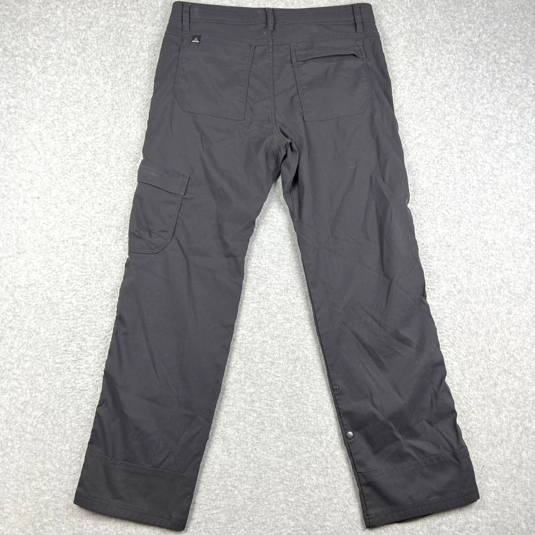 Prana Prana Zion II Pants Mens 31x30 Grey Hiking Belt Roll Snap Up Straight Stretch Size US 31 - 2 Thumbnail
