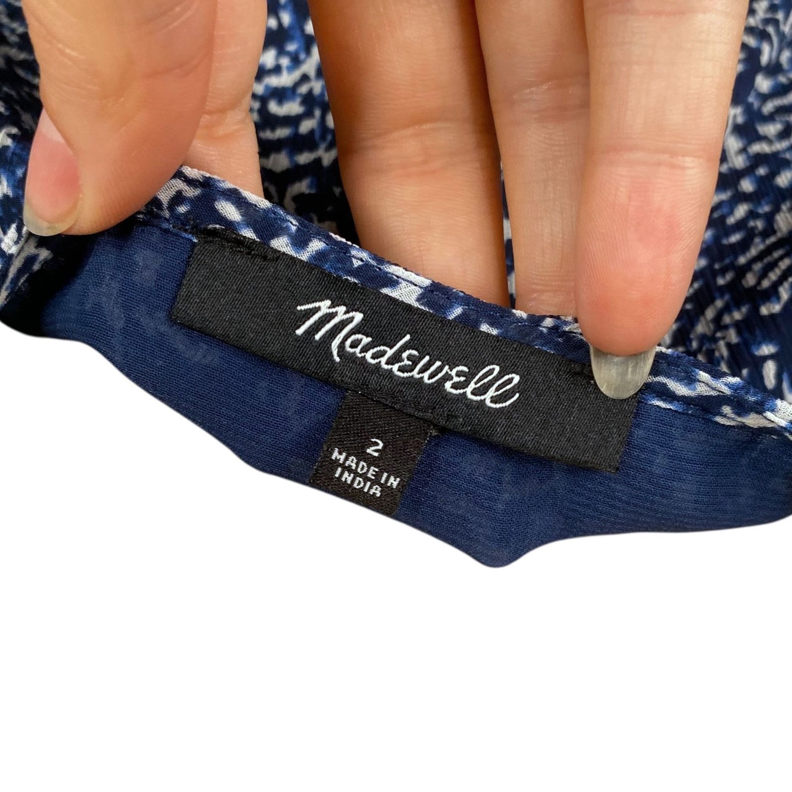 Madewell Madewell Sweetheart Bengali Block Print Puff Sleeve Top SZ 2 Size XS / US 0-2 / IT 36-38 - 11 Thumbnail