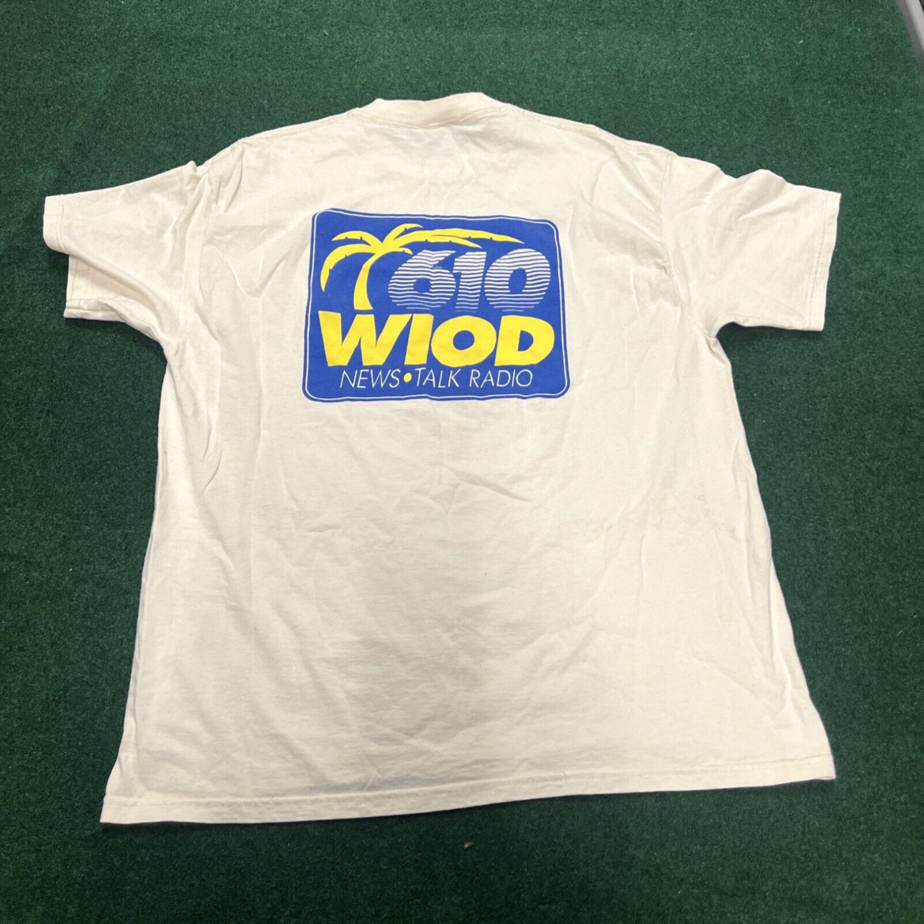 Fruit Of The Loom Vintage Neil Rogers Talk Radio Show Graphic T Shirt 1991 610 WIOD White XL Size US XL / EU 56 / 4 - 6 Thumbnail