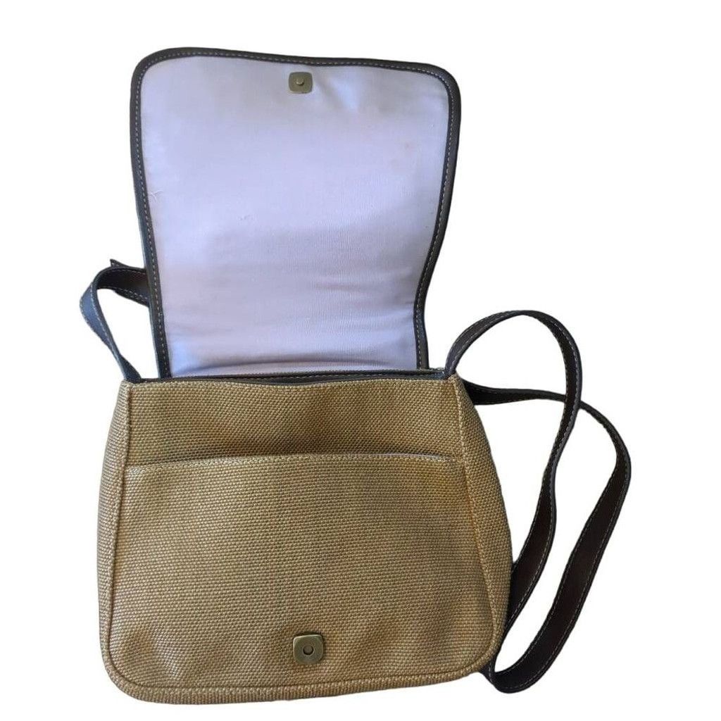 Liz Claiborne Liz Claiborne Brown Woven Floral Applique Vintage Crossbody Size ONE SIZE - 3 Thumbnail