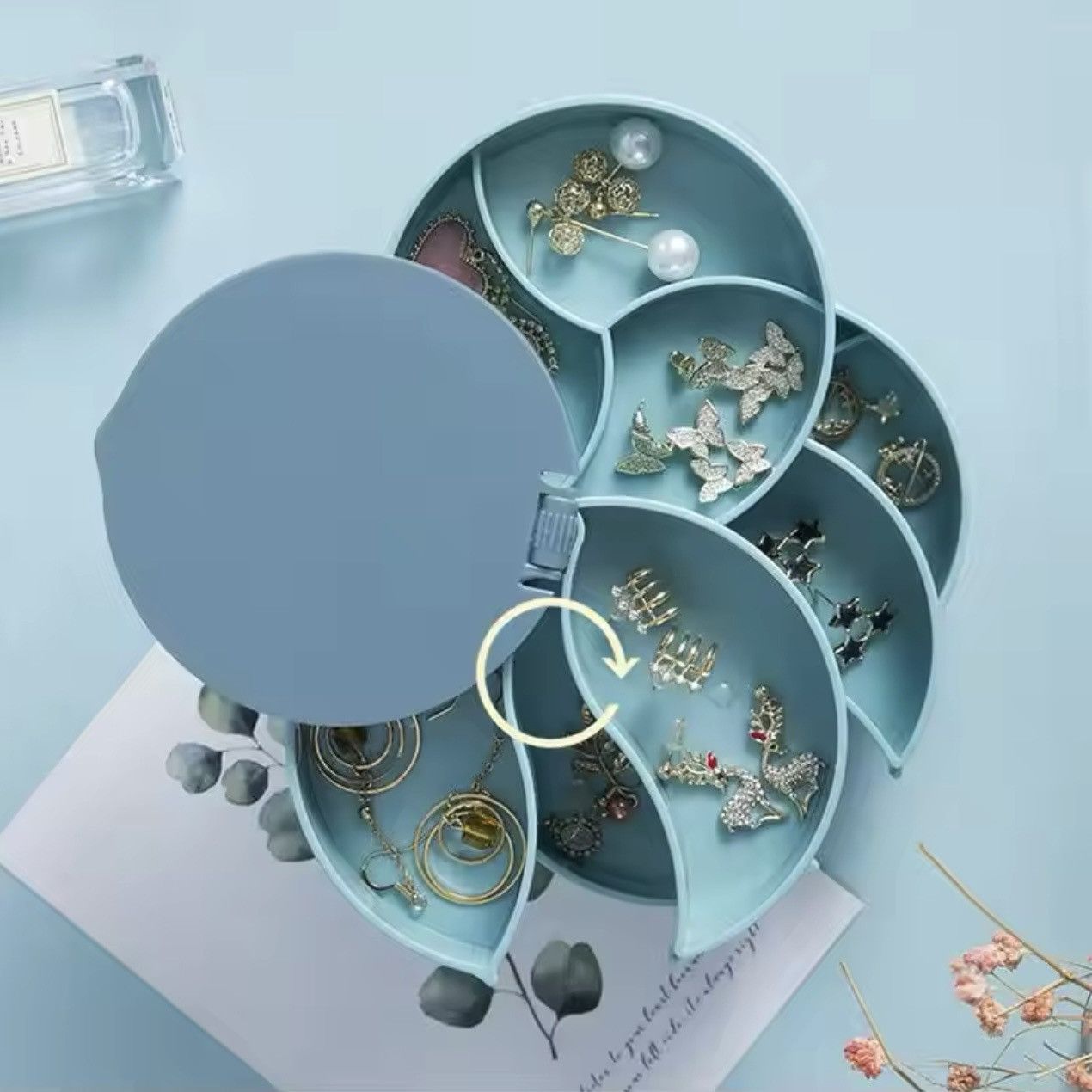 Designer Blue/Pink Jewelry Holder Stand Display Tray Jewelry Storage Size ONE SIZE - 3 Thumbnail