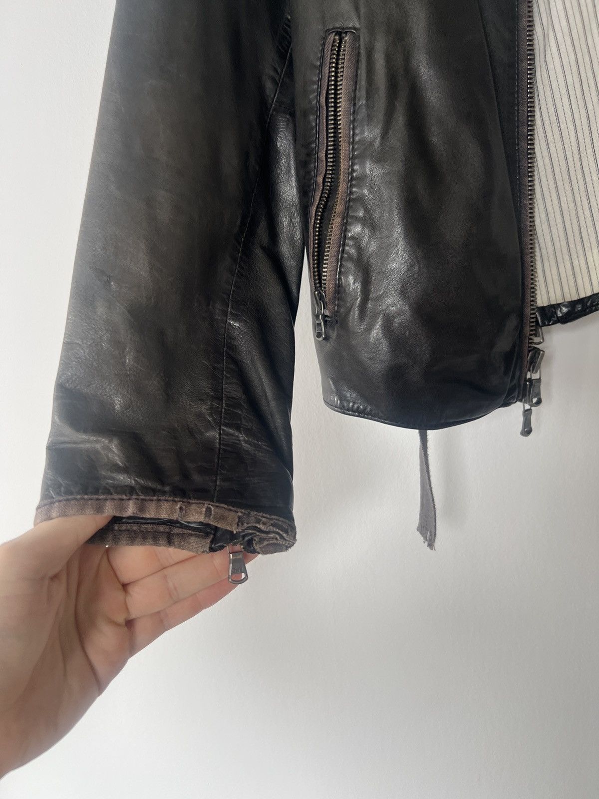 John Varvatos John Varvatos Vintage Lambskin Black Leather Racer Jacket Size US M / EU 48-50 / 2 - 3 Thumbnail