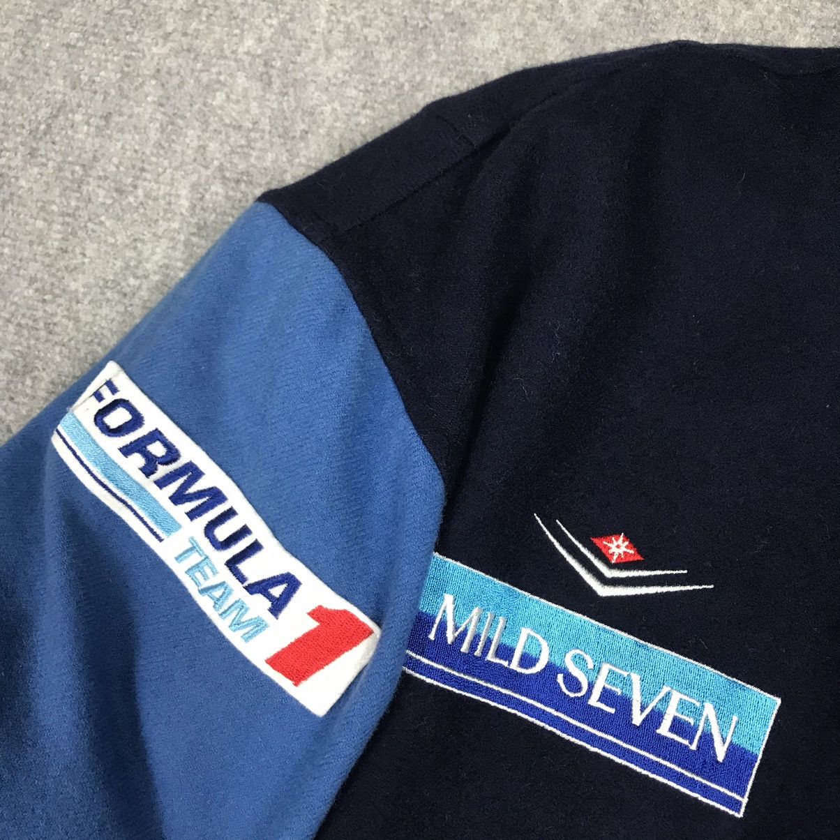 Gear for Sports × United Colors Of Benetton 2000s BENETTON FORMULA 1 X MILD SEVEN WOOL BOMBER JACKET Size US M / EU 48-50 / 2 - 7 Thumbnail