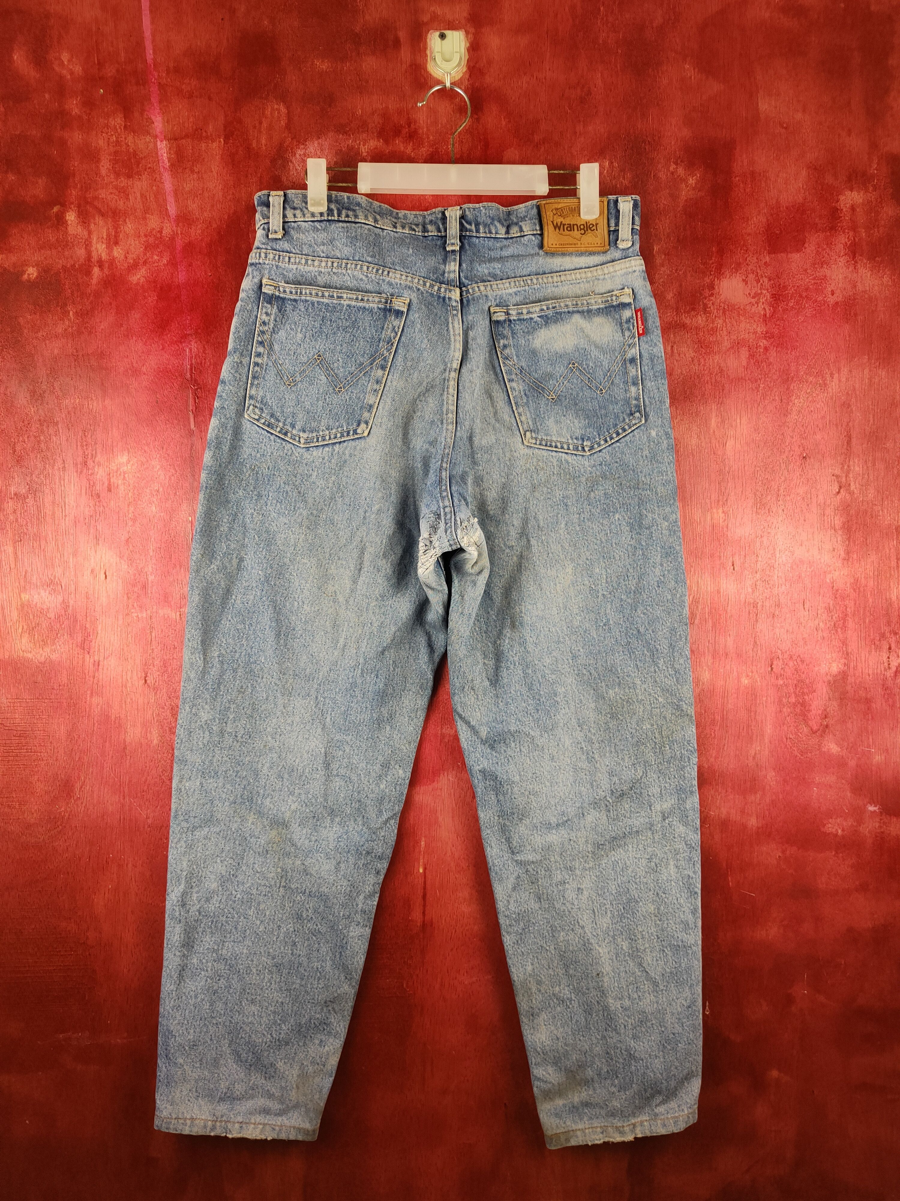 Japanese Brand VINTAGE wrangler Rusty Faded Blue Denim Jeans Pants N#S38 Size US 32 / EU 48 - 7 Thumbnail