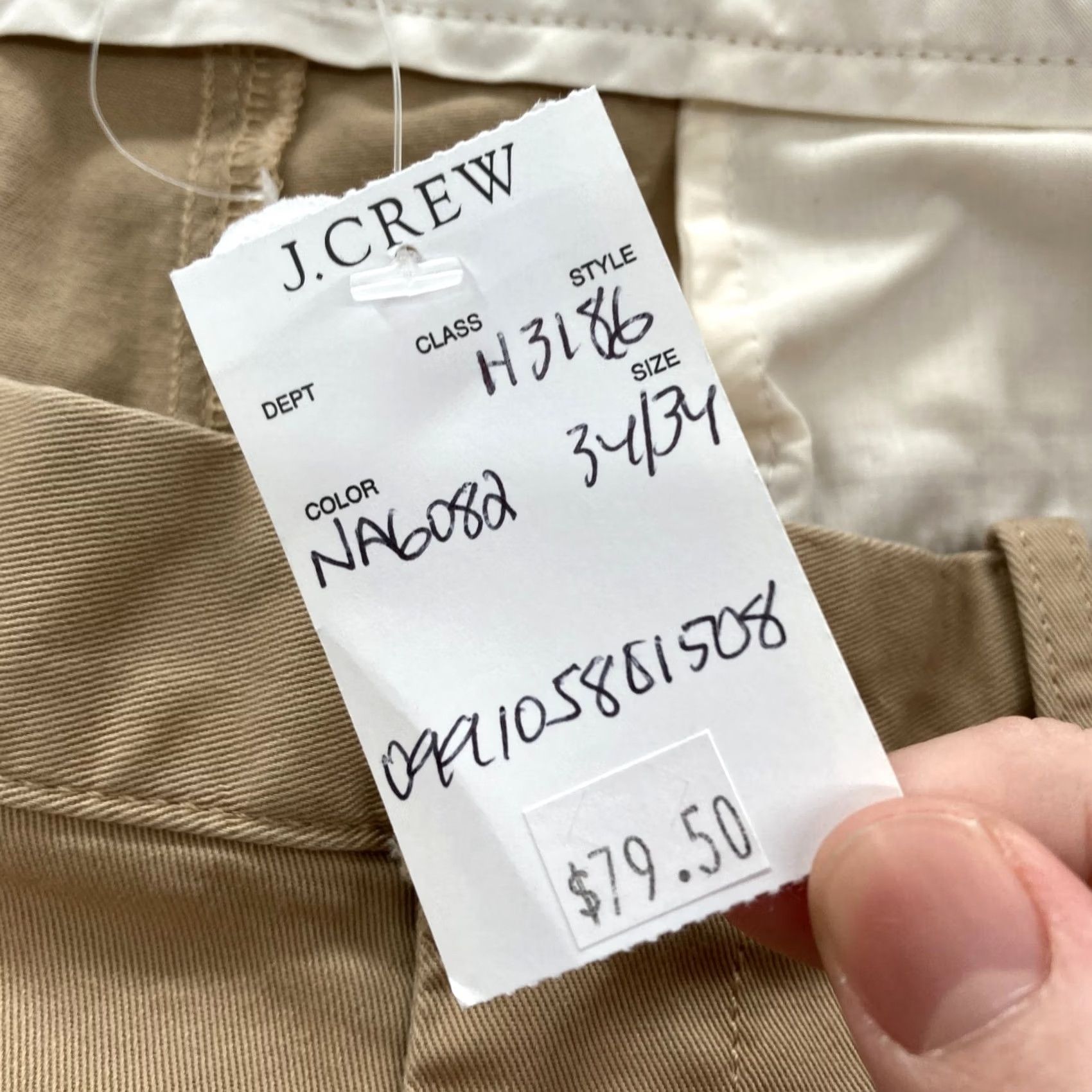 J.Crew J.CREW Flex Pants Mens 34x34 Straight Beige Chino Casual Stretch Preppy Regular Pocket Slim Front Size US 34 / EU 50 - 5 Thumbnail
