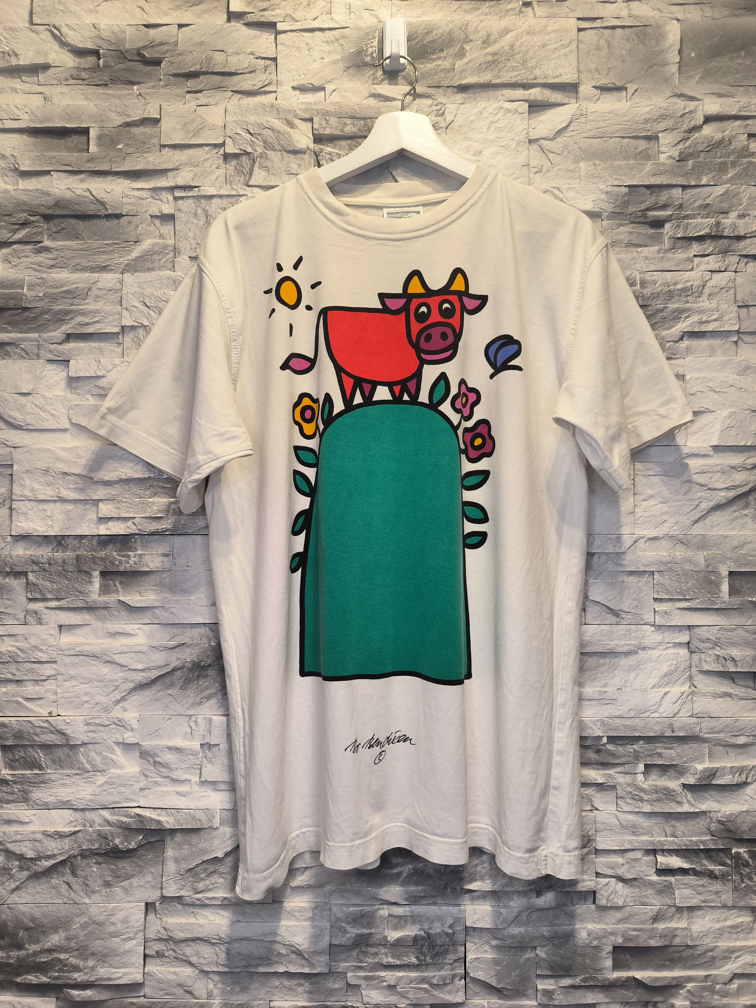 Vintage Vintage Cows on the Hill Bo Bendixen Print T-Shirt Size US M / EU 48-50 / 2 - 1 Thumbnail