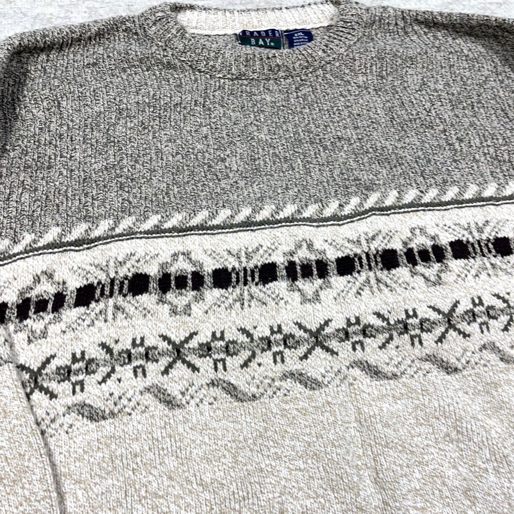 Vintage Vintage Traders Bay Grandpa Sweater Men 2XL Tan Brown Geometric Nordic Crewneck Rib Knit Pullover Casual Fall Winter 80s 90s Retro Hip Hop USA Mens Size US XXL / EU 58 / 5 - 3 Thumbnail
