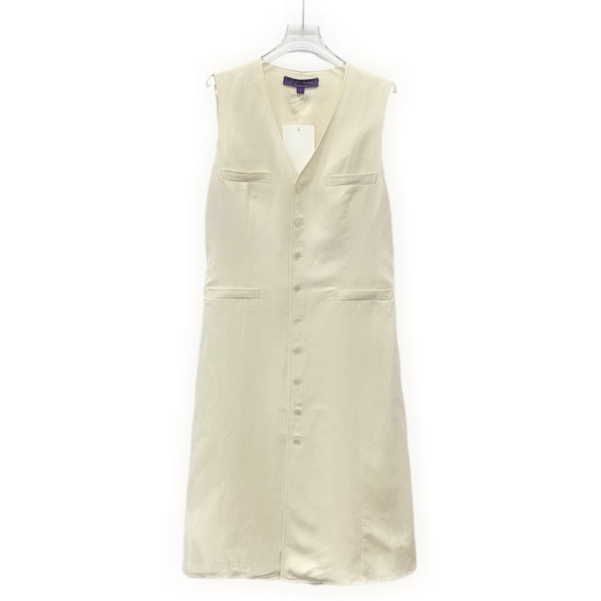 Ralph Lauren Ralph Lauren Linen V-neck Sleeveless Waistcoat Dress K26WX Size L / US 10 / IT 46 - 1 Thumbnail