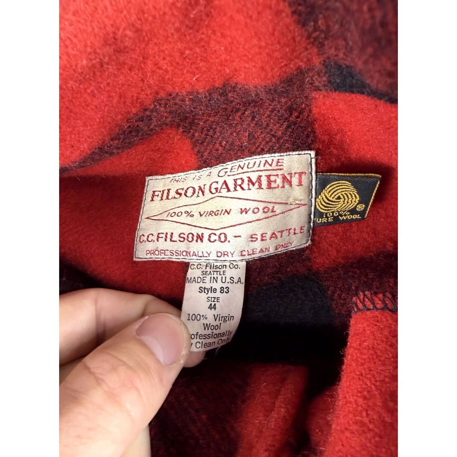 Filson VINTAGE Filson Cruiser Jacket Overcoat Plaid Red 44 Mens Wool Mackinaw Buffalo Pattern 83 Style Size US S / EU 44-46 / 1 - 4 Thumbnail