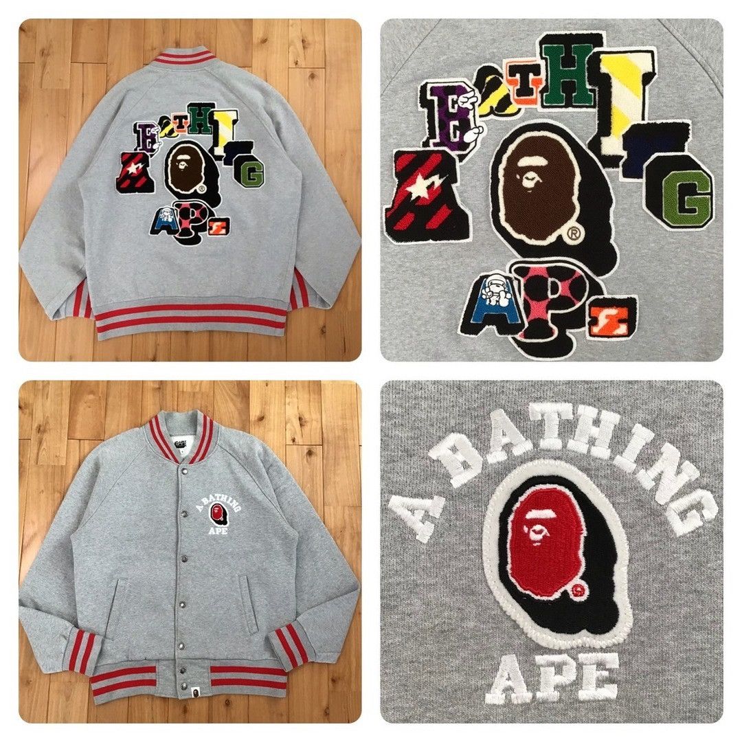 Bape BAPE LOGO Sweat varsity jacket a bathing ape NIGO Size US S / EU 44-46 / 1 - 1 Thumbnail